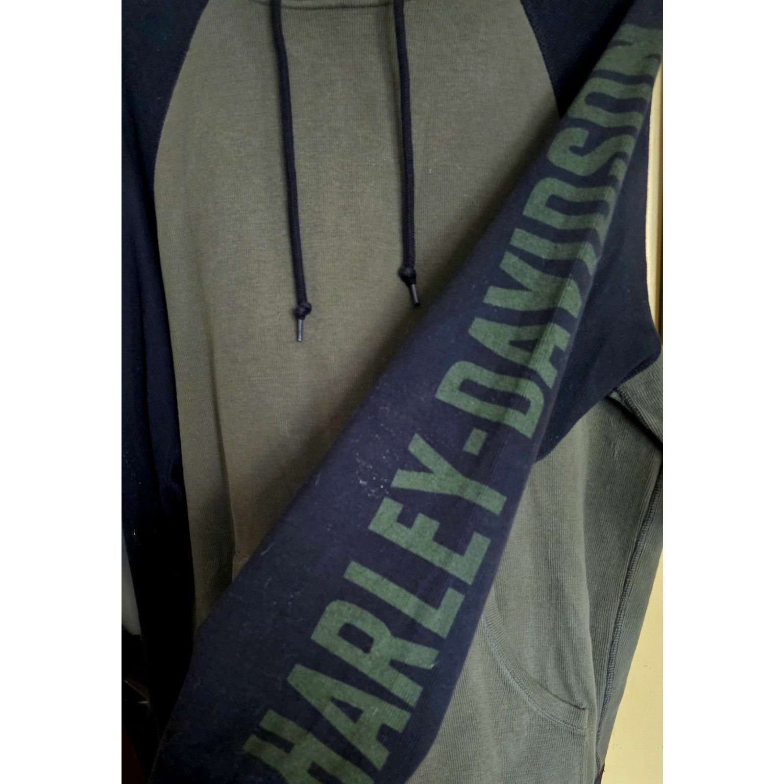 Harley Davidson Harley-Davidson Hooded Sweater Green And Black Size Medium Size US M / EU 48-50 / 2 - 4 Thumbnail