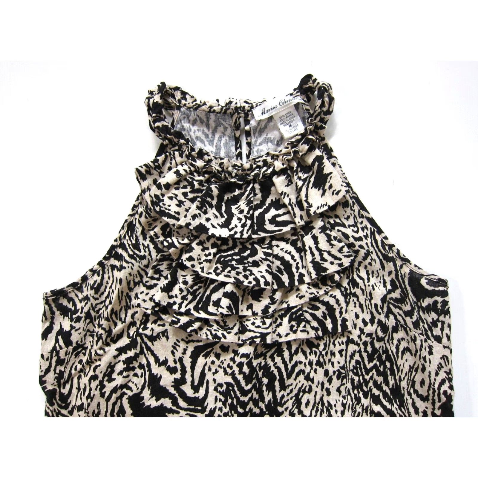 Vintage Marisa Christina Blouse Sleeveless High Neck Zebra Print Black XS-XL M Womens Blouse Size M / US 6-8 / IT 42-44 - 6 Thumbnail