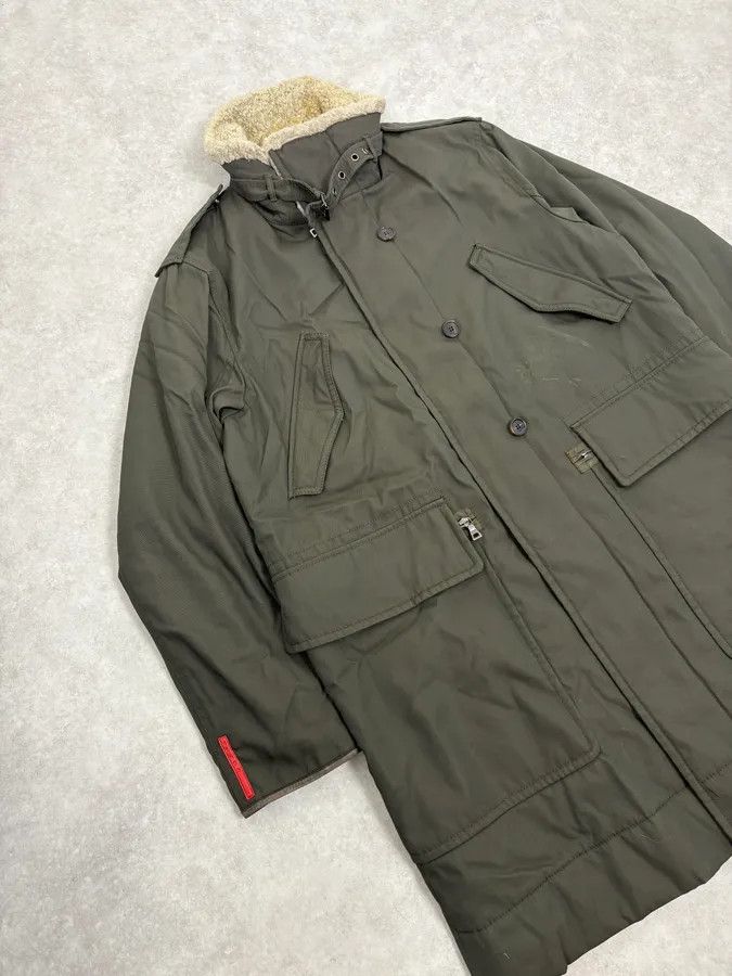 Prada 2000s Prada Dark Olive Green Parka Long Jacket Size US L / EU 52-54 / 3 - 4 Thumbnail