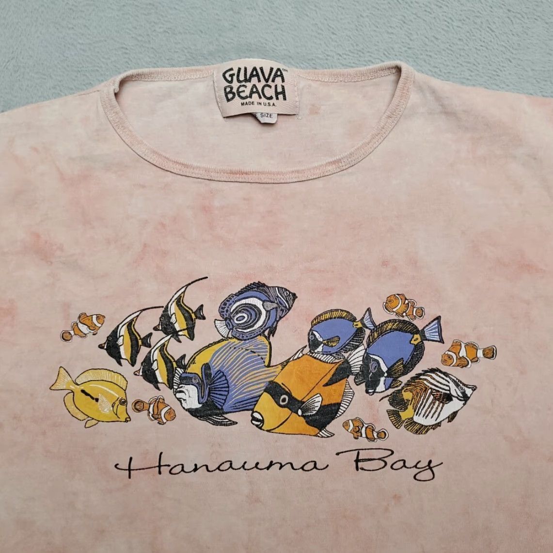 Vintage VINTAGE Hanauma Bay Shirt Mens XL Pink Hawaiian Tropical fish Made in USA Guava Beach T-Shirt Short Sleeve Crew Neck Size US XL / EU 56 / 4 - 2 Thumbnail