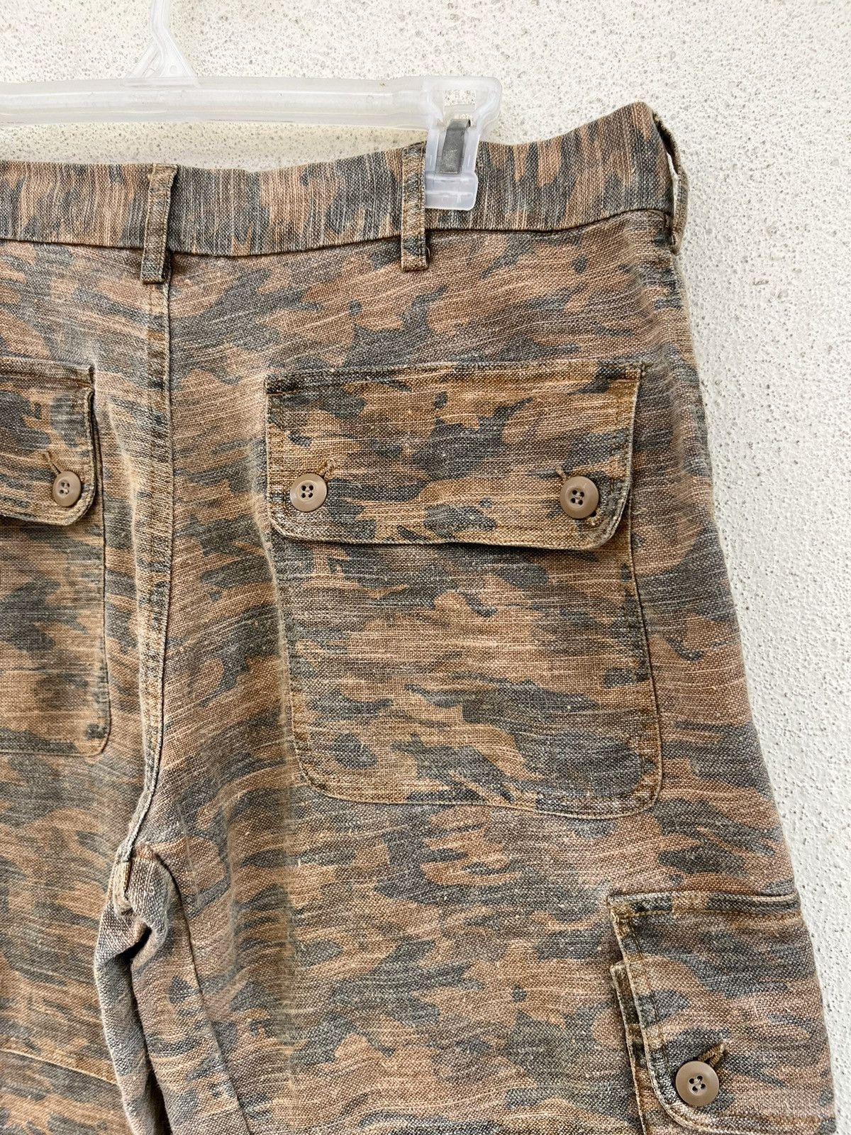 Vintage ALTERNATIVE CONCEPT Camo Linen Cargo Trouser Pant Size US 32 / EU 48 - 19 Thumbnail
