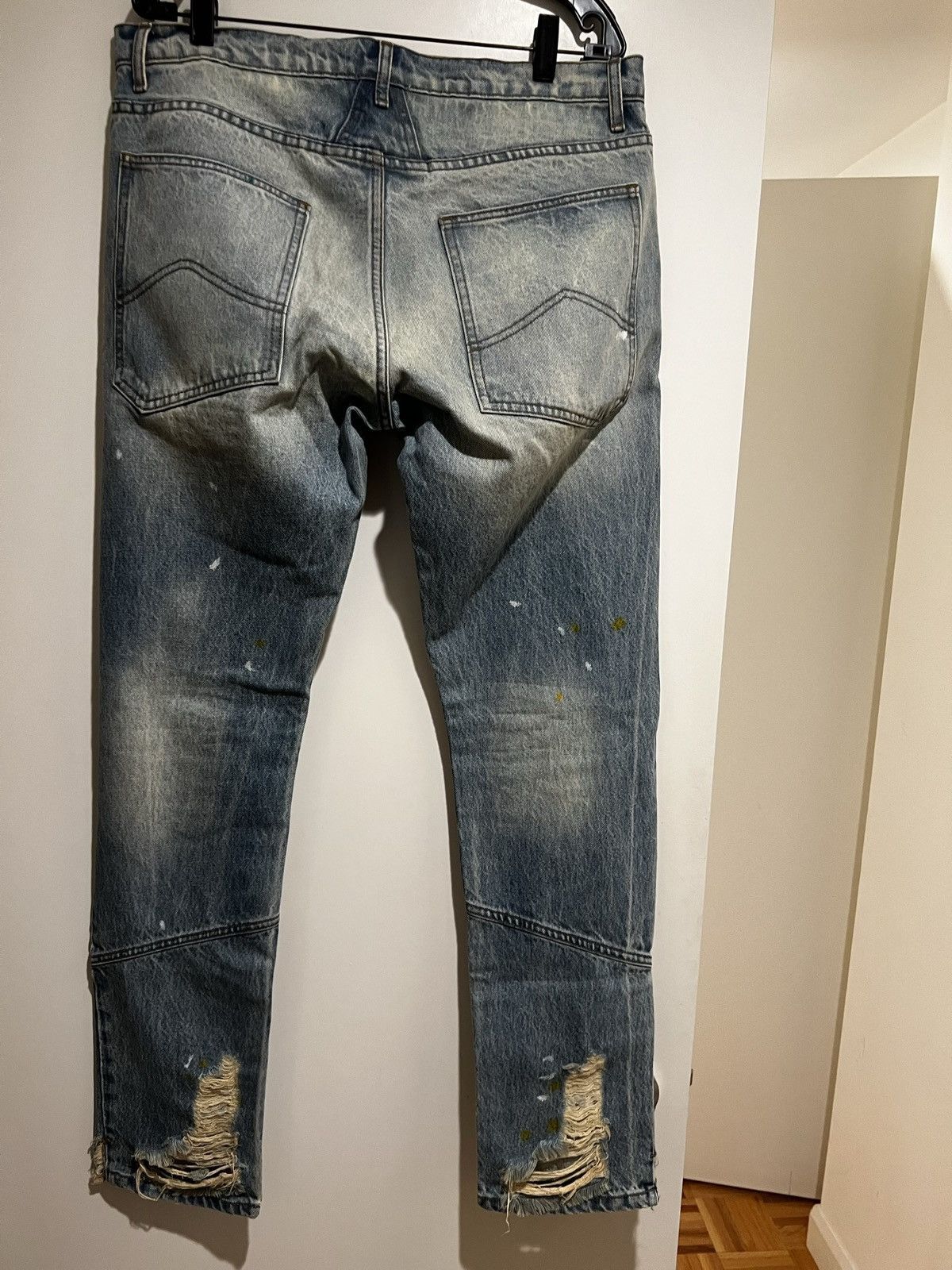Rhude RHUDE Distressed Denim Paint Splatter Jeans Men's 34 x 32 Size US 34 / EU 50 - 3 Thumbnail