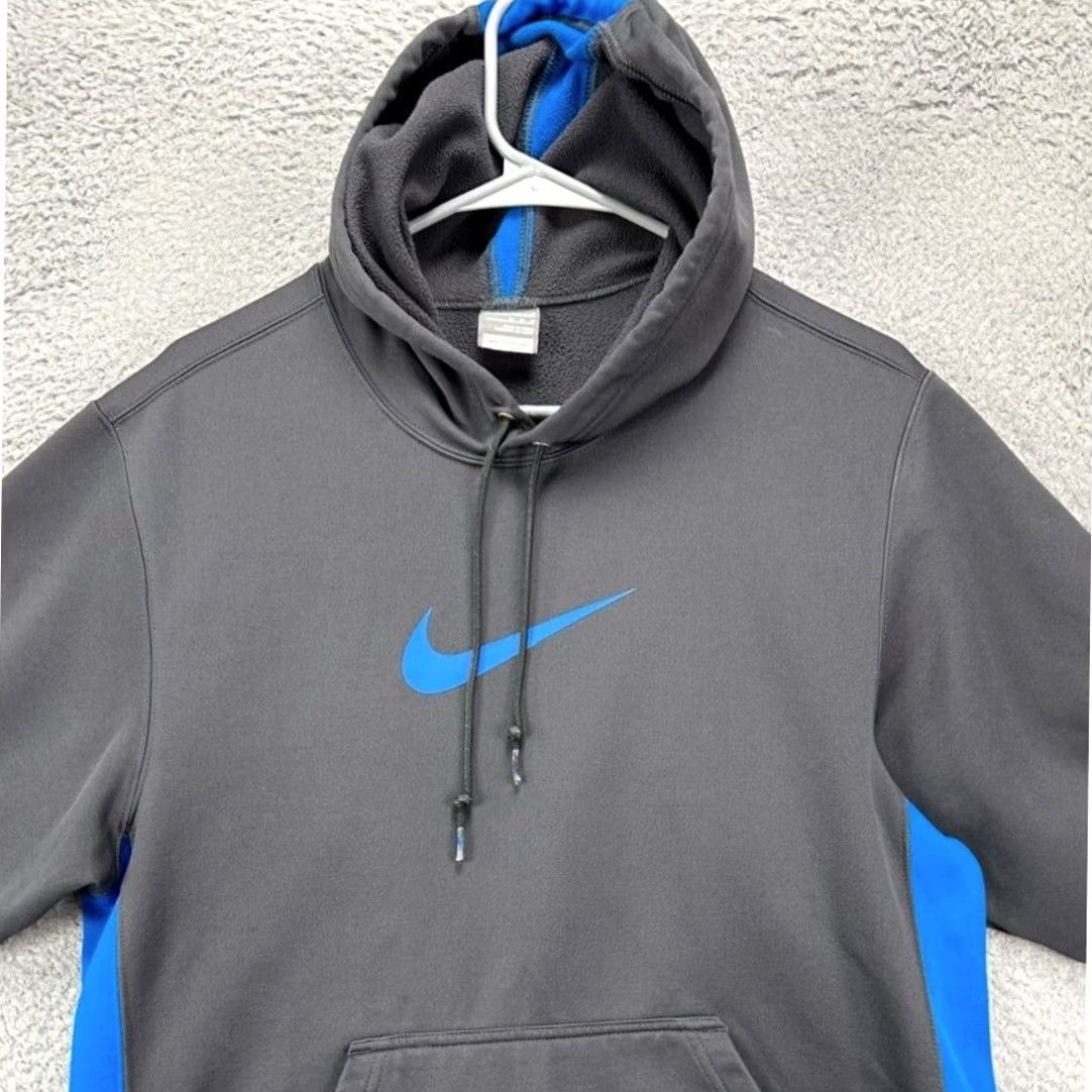 Nike Nike Therma Fit Hoodie Men Medium Grey Pullover Drawstring Center Swoosh Sweater Size US M / EU 48-50 / 2 - 2 Thumbnail