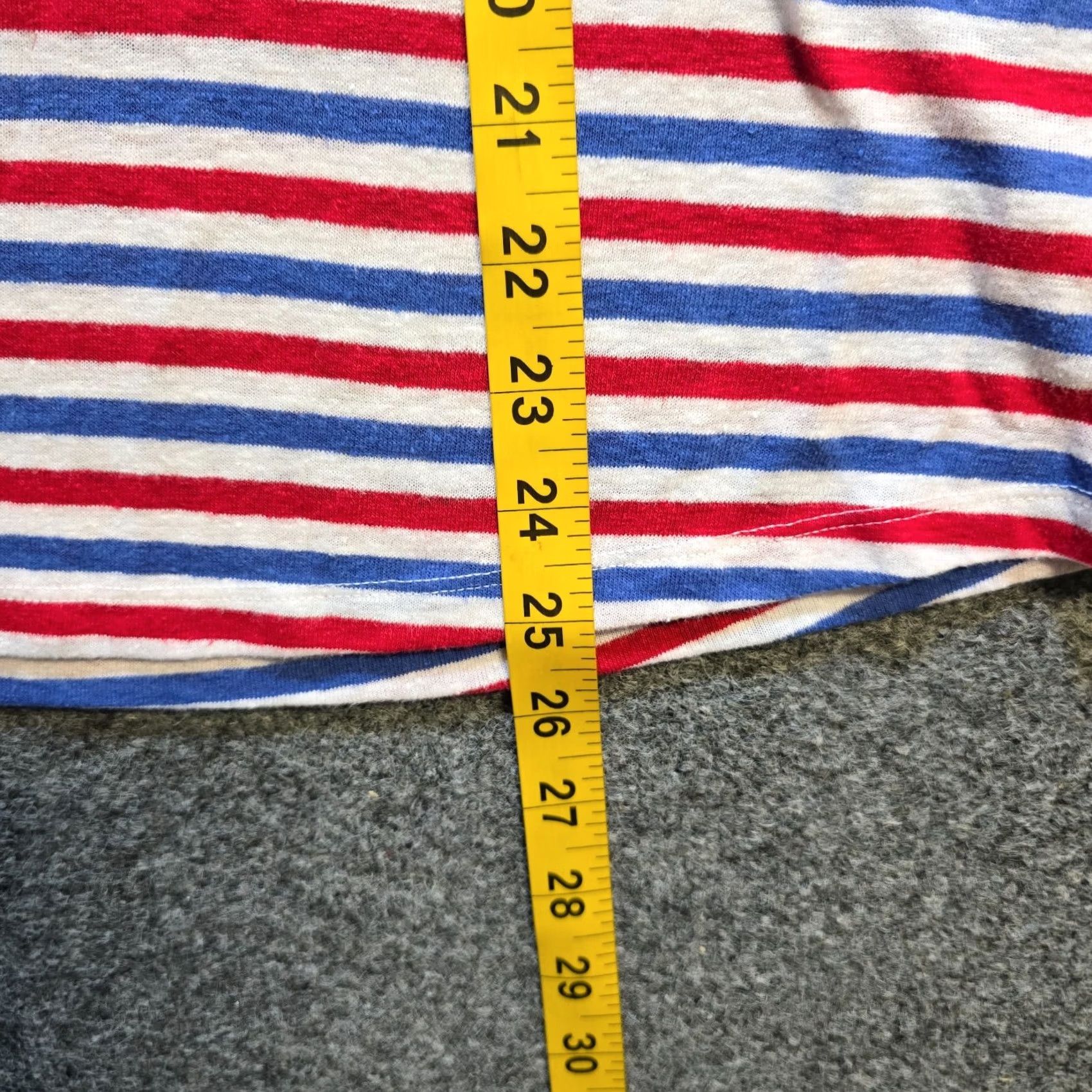 Talbots Talbots Top Womens Size Large Red Blue Stripe Linen Blend Short Sleeve Casual Shirt Size L / US 10 / IT 46 - 6 Thumbnail