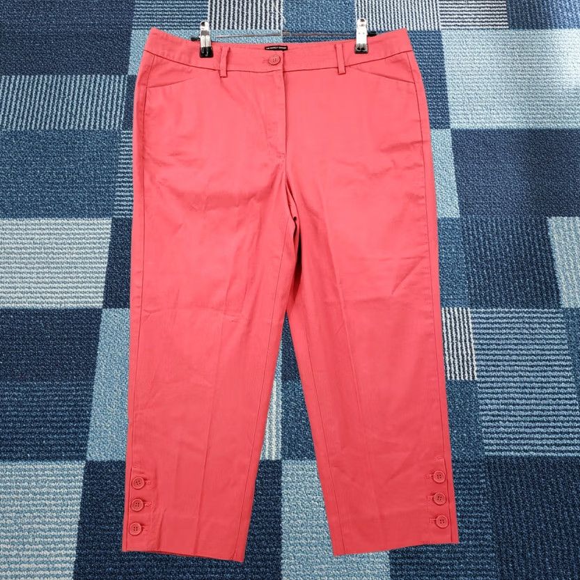 Talbots Talbots Pants Womens 8 Red Flat Front Skimmer Mid Rise Button Hem Pockets Stretch Casual Formal Business 8 Womens Red Skimmer Pants Size 30" / US 8 / IT 44 - 1 Thumbnail