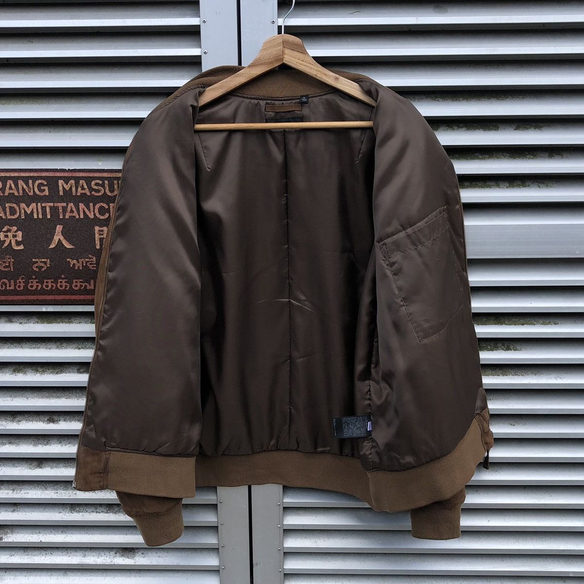 Vintage Uniqlo Suede Ma-1 Bomber Jacket Size US L / EU 52-54 / 3 - 4 Thumbnail