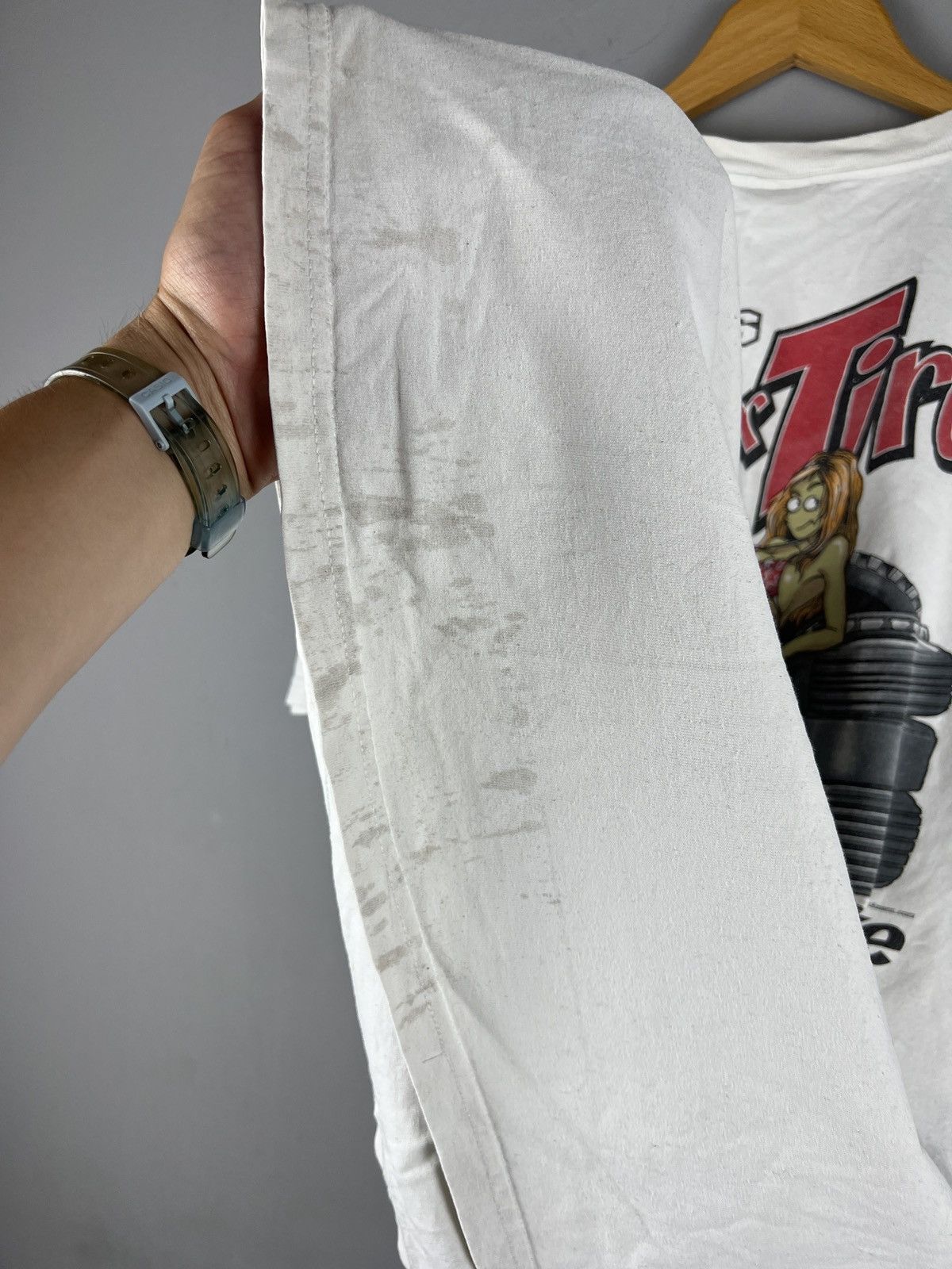 Vintage Vintage 1999 TITS or TIRES Big Johnson motorsports tee Size US XXL / EU 58 / 5 - 12 Thumbnail