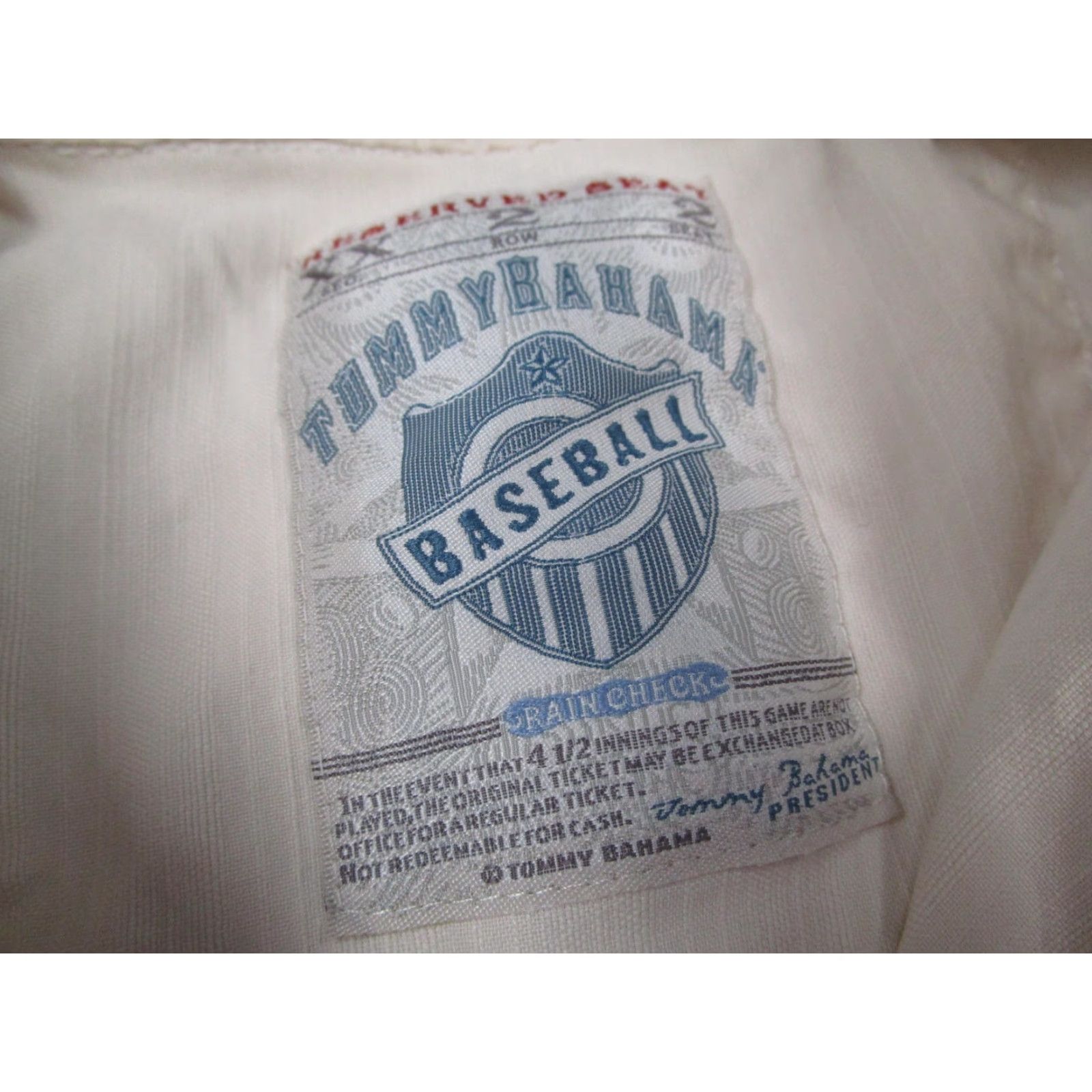Tommy Bahama VINTAGE Tommy Bahama Shirt Mens Medium Silk Baseball Goin Gone Camp Embroidered (Embossed) Size US M / EU 48-50 / 2 - 3 Thumbnail