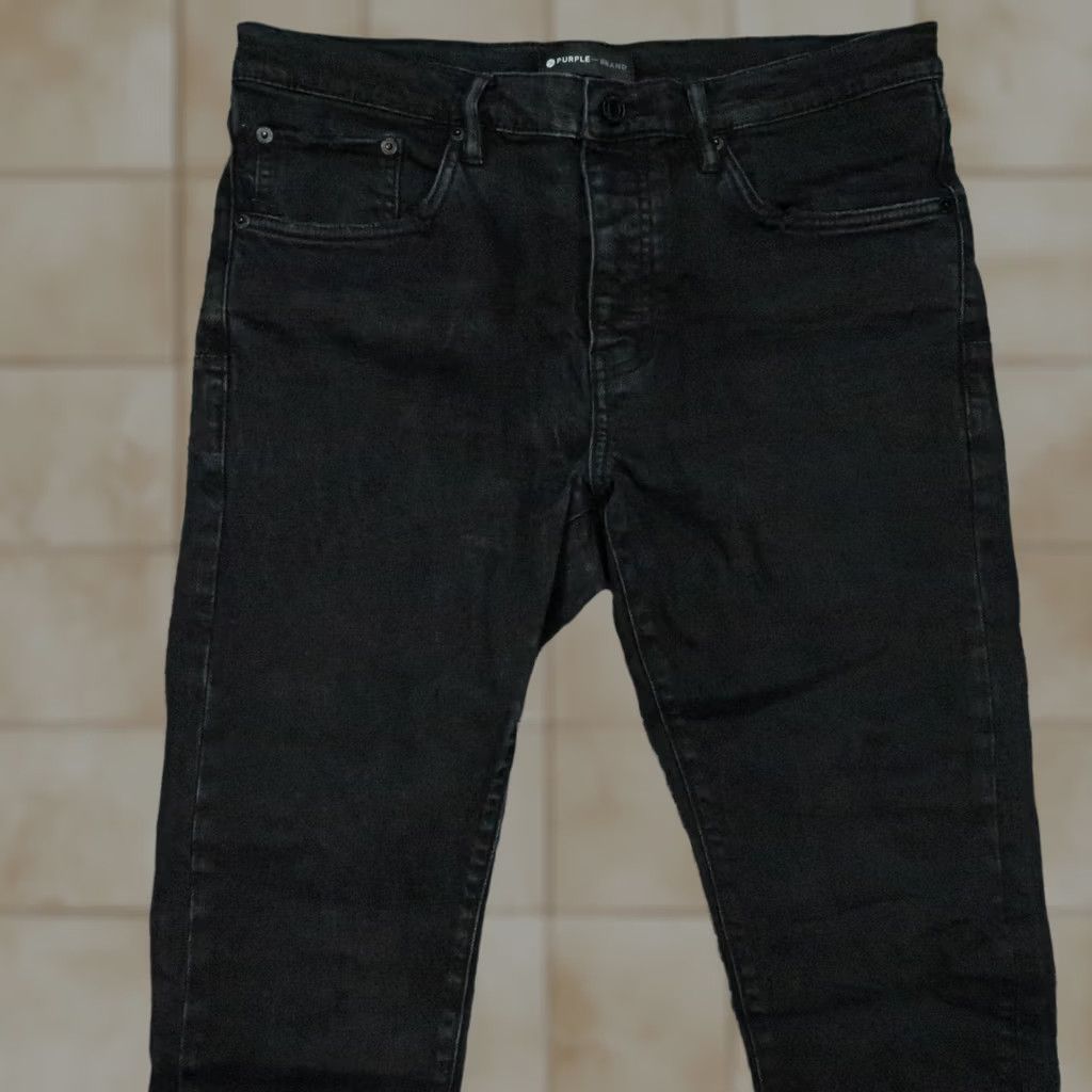 J Brand Purple Brand Jeans Mens 34x28 Black Slim Stretch Button Fly 5-Pocket Denim Straight Vintage: No Mens Size US 34 / EU 50 - 1 Thumbnail