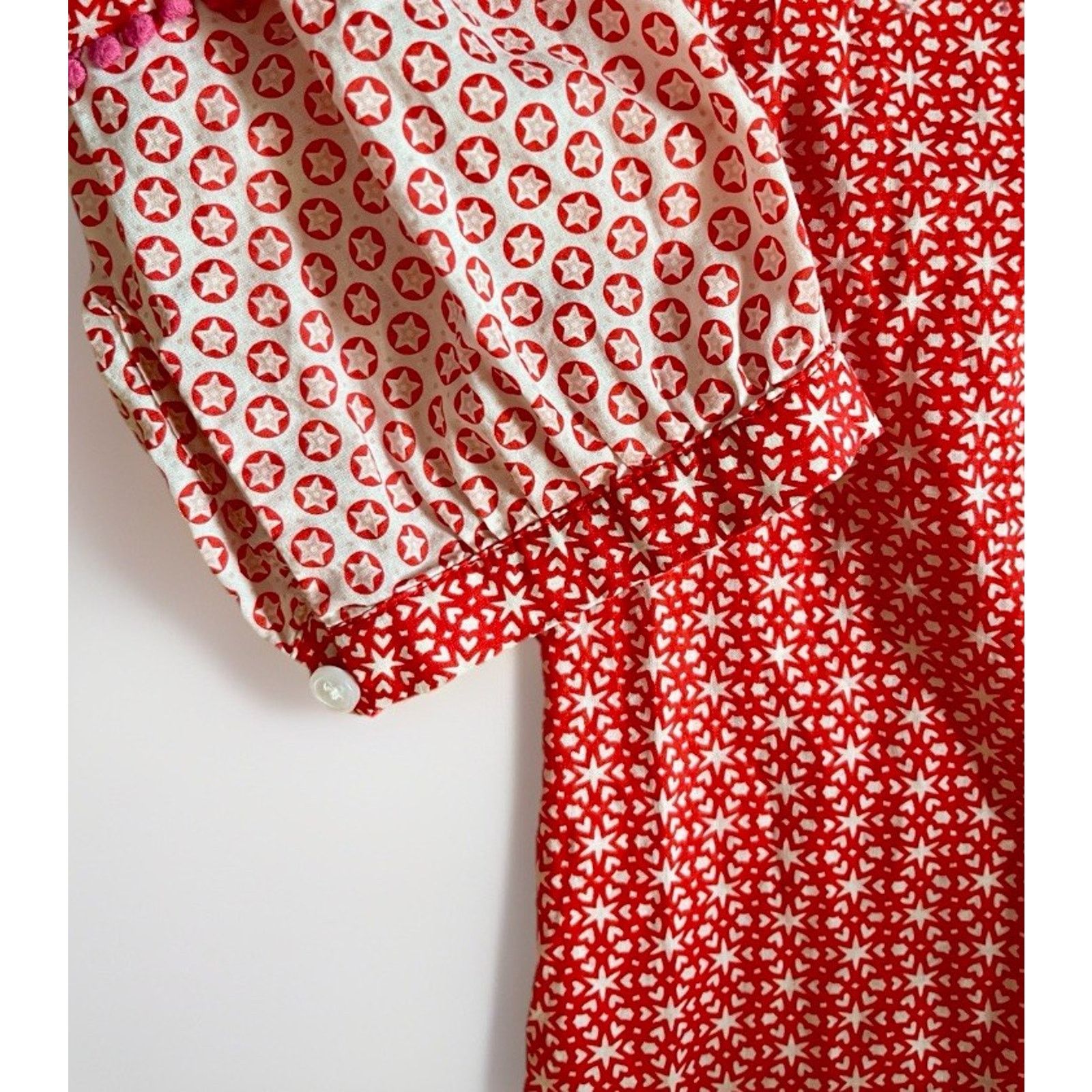Boden Boden Top Womens Size 6 Red Pullover Boho Star Print Blouse Size M / US 6-8 / IT 42-44 - 4 Thumbnail