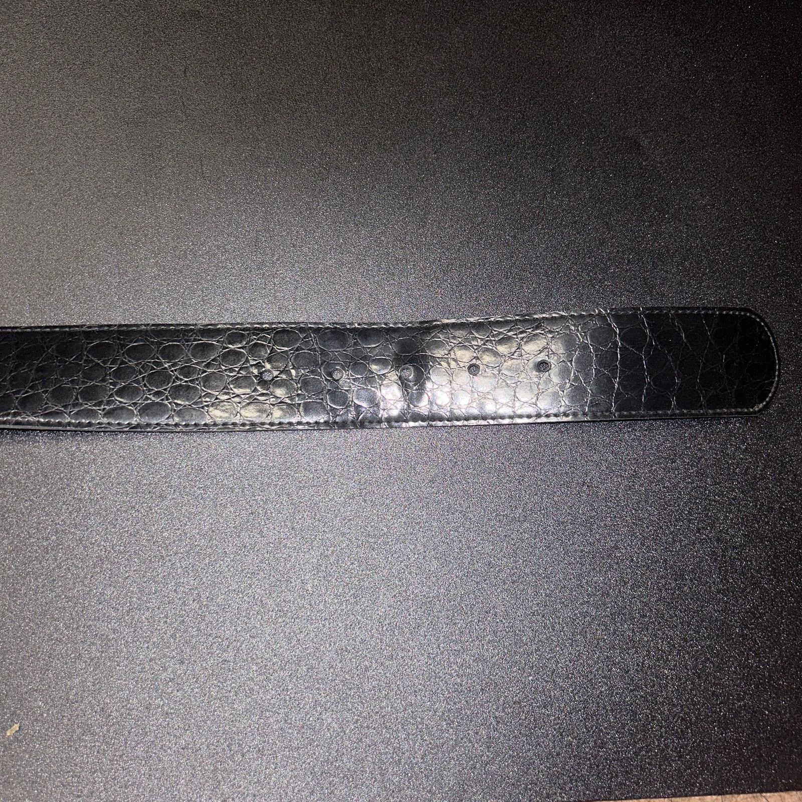 Other Black textured Faux Leather Silver-Tone Hardware Belt 10 Size ONE SIZE - 6 Thumbnail