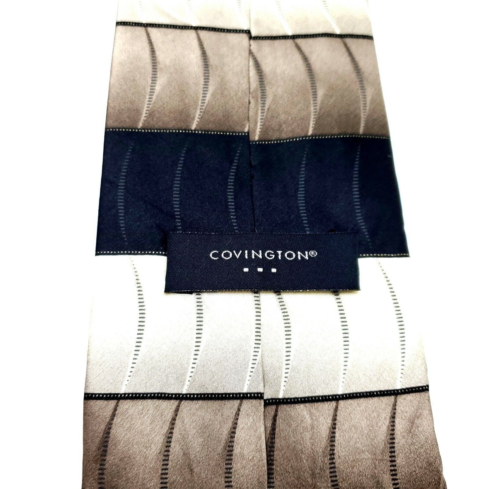 Covington Covington Silk Tie Black Tan Print Size ONE SIZE - 3 Thumbnail