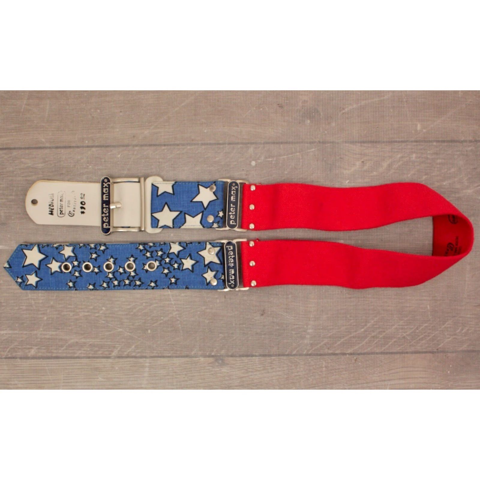 Vintage VINTAGE Peter Max Belt Shirt? 70s Men’s VTG 70s White Red & Blue Star Canterbury Cotton 1970s Hippy Mens Size ONE SIZE - 2 Thumbnail