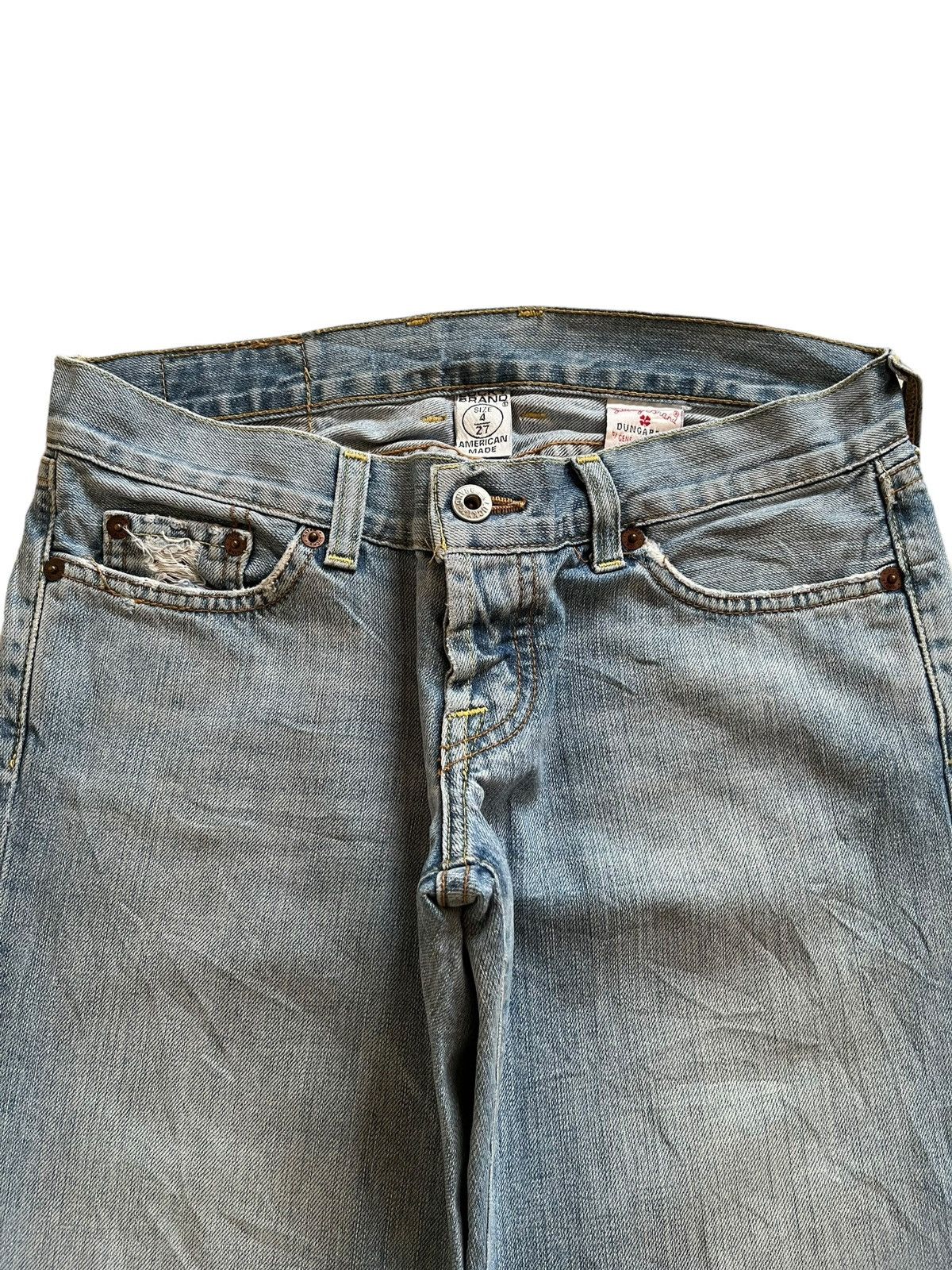 Japanese Brand SALES🔥Vintage Japanese Brand Blue Wash Distress Flare Jeans Size 29" - 3 Thumbnail