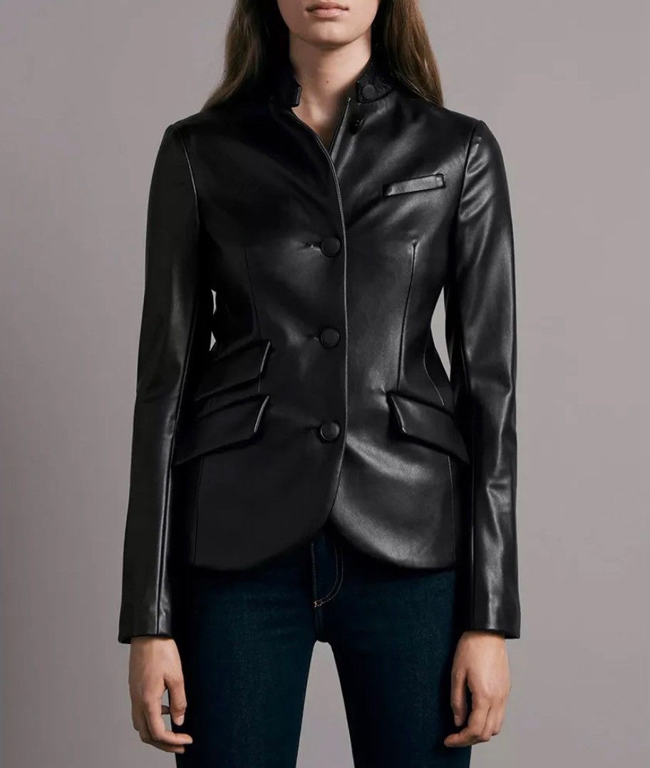 Rag & Bone rag & bone Slade Faux Leather Tailored Blazer size 0 Size XS / US 0-2 / IT 36-38 - 2 Thumbnail