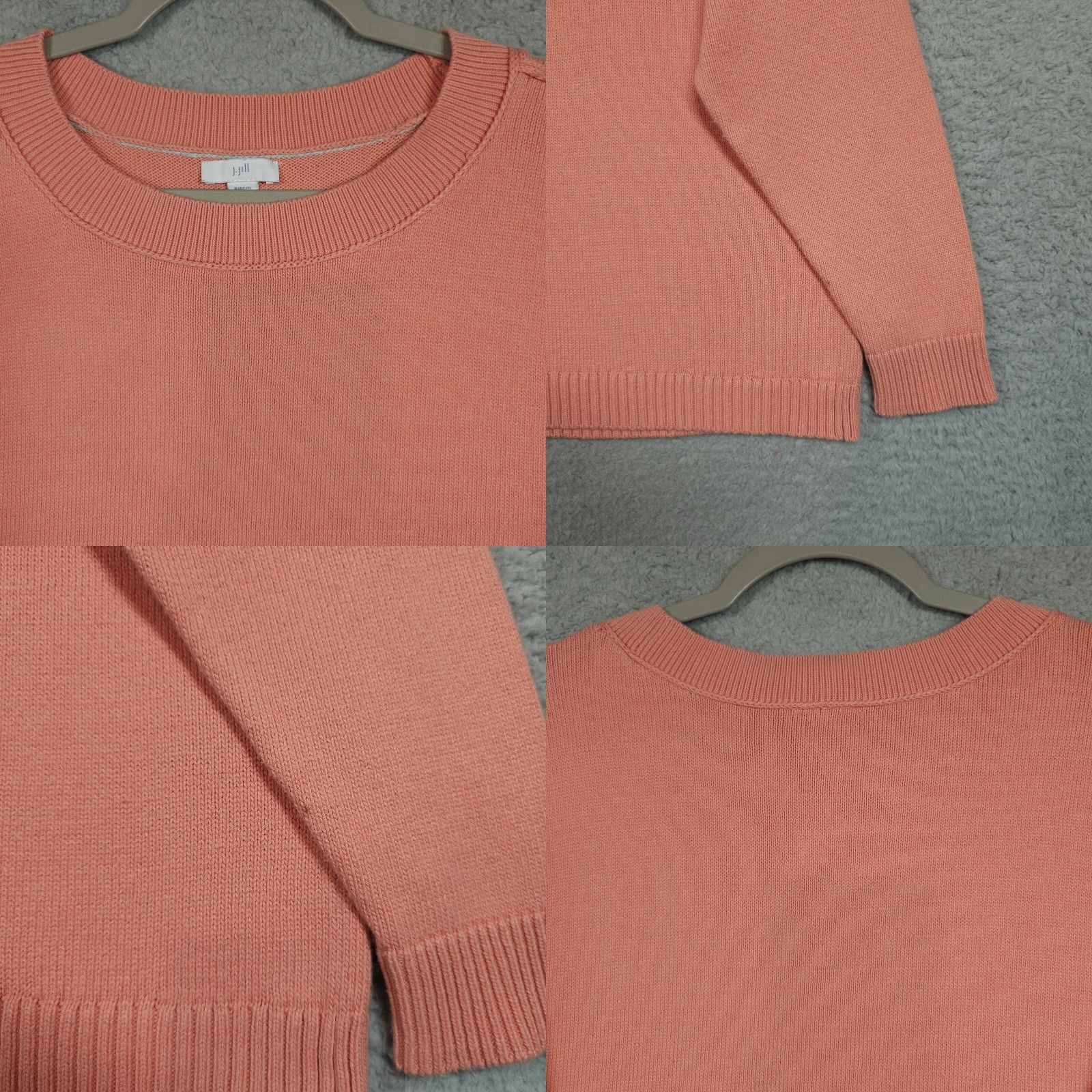 J. Jill J Jill Sweater Womens XSP Petite Coral Rib Knit Trim Pullover Crew Neck Casual Size XS / US 0-2 / IT 36-38 - 8 Thumbnail