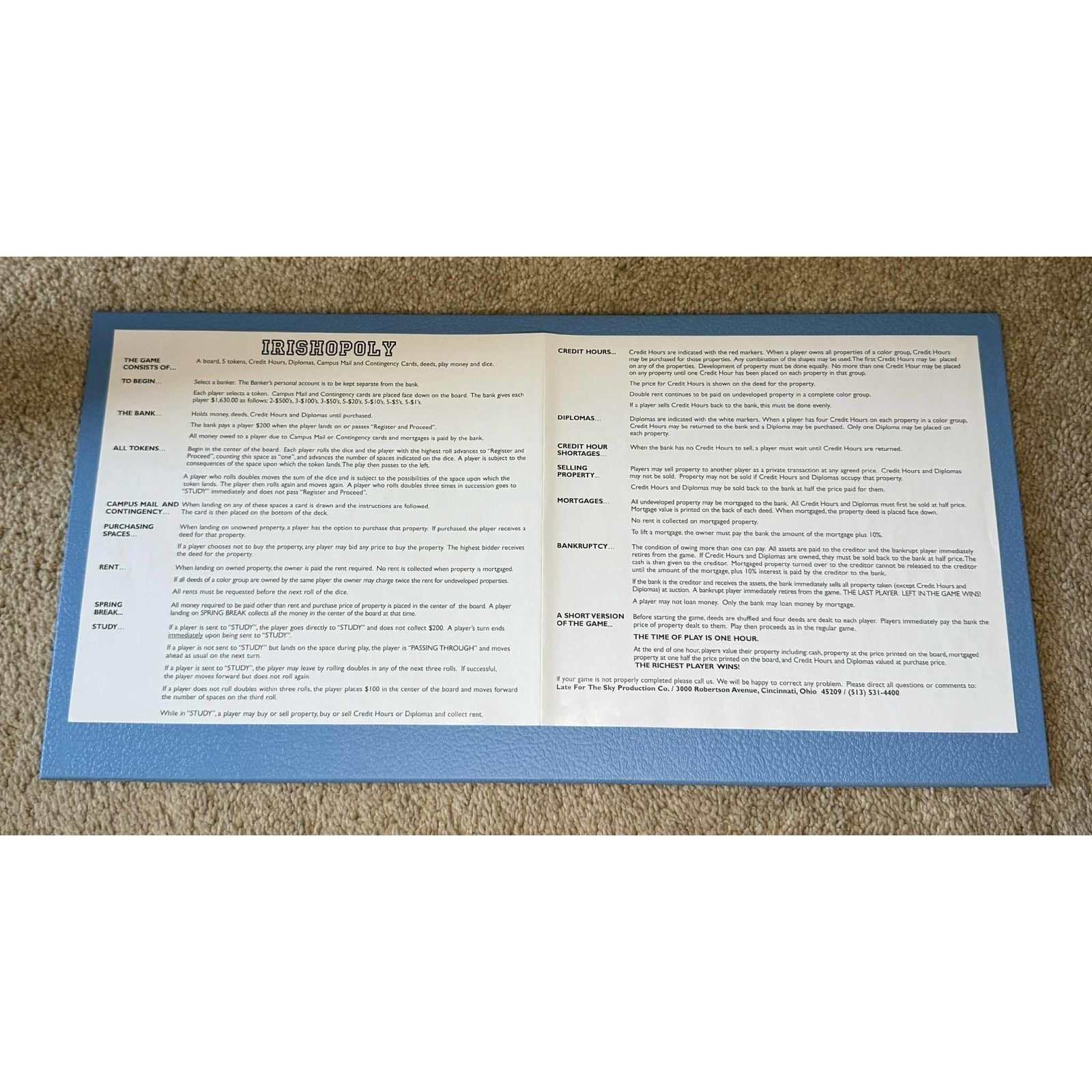 Other Late for the Sky Irishopoly University Notre Dame Board Game Size ONE SIZE - 4 Thumbnail
