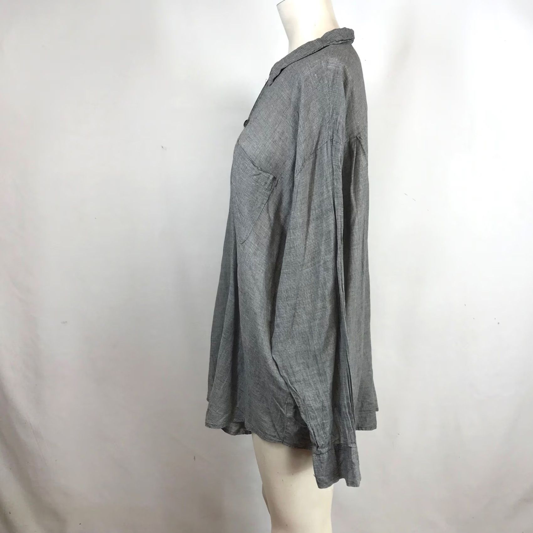 Vintage CP Shades Sausalito Womens Grey Micro Houndstooth Cotton Button Down Shirt XL Size XL / US 12-14 / IT 48-50 - 6 Thumbnail