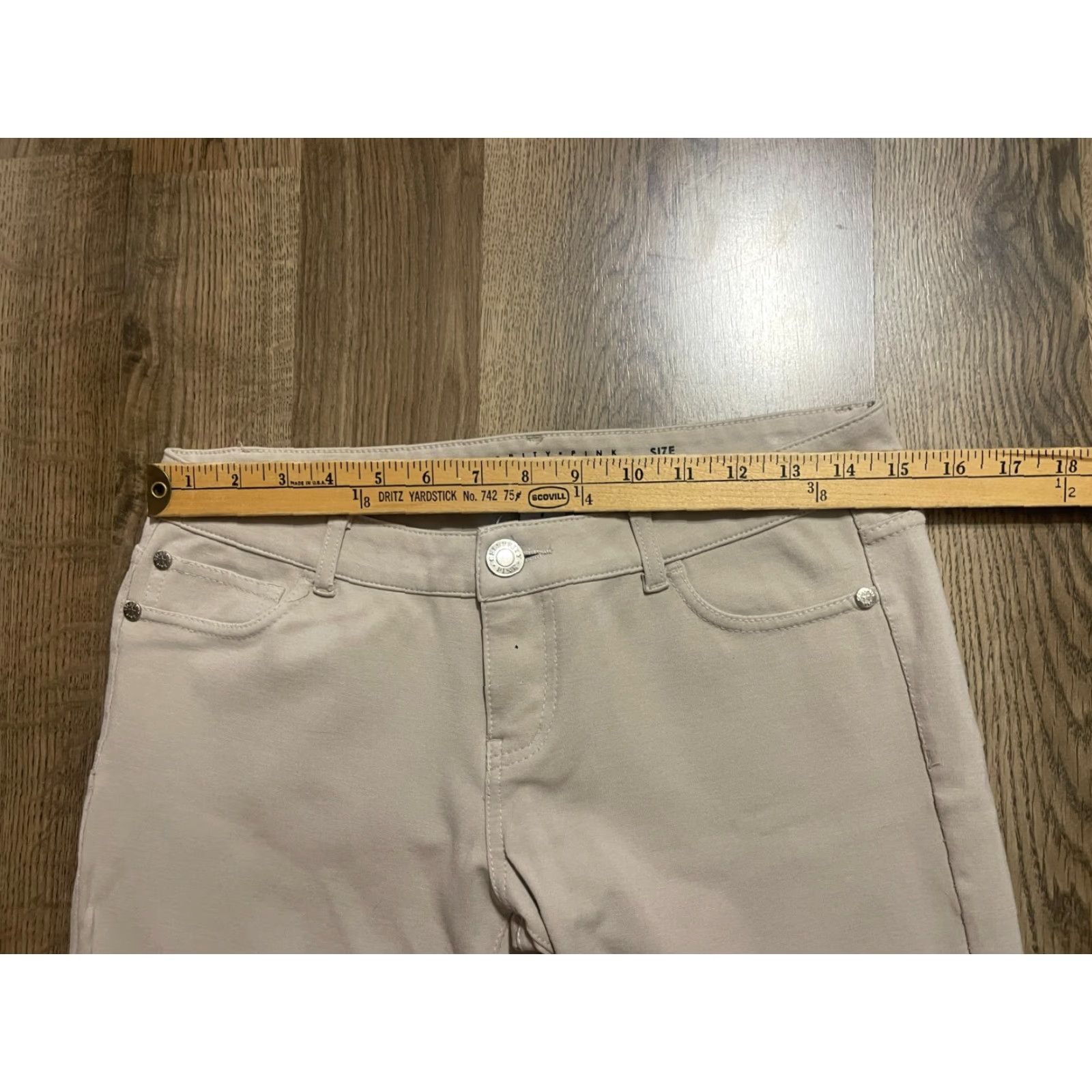 Vintage Celebrity Pink Pants Womens 9 Tan Flat Front Straight Ankle Solid Size 30" / US 8 / IT 44 - 4 Thumbnail