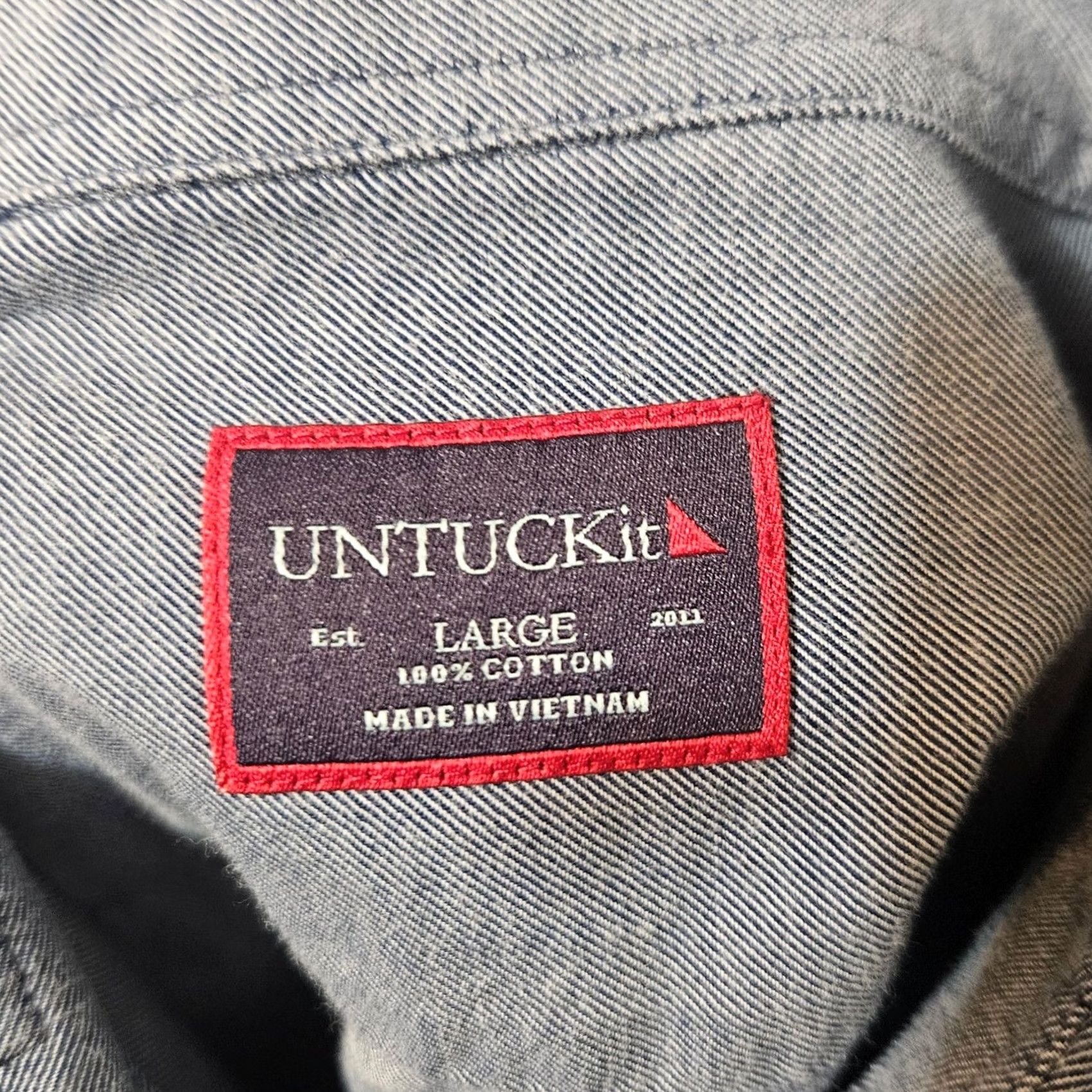 UNTUCKit UNTUCKit Shirt Mens Size Large Blue Casual Button Up Long Sleeve 100% Cotton Size US L / EU 52-54 / 3 - 3 Thumbnail