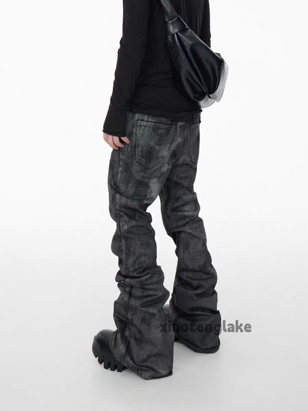 Japanese Brand xtl washed retro y2k hiphop punk bootcut wax jeans Size US 30 / EU 46 - 7 Thumbnail