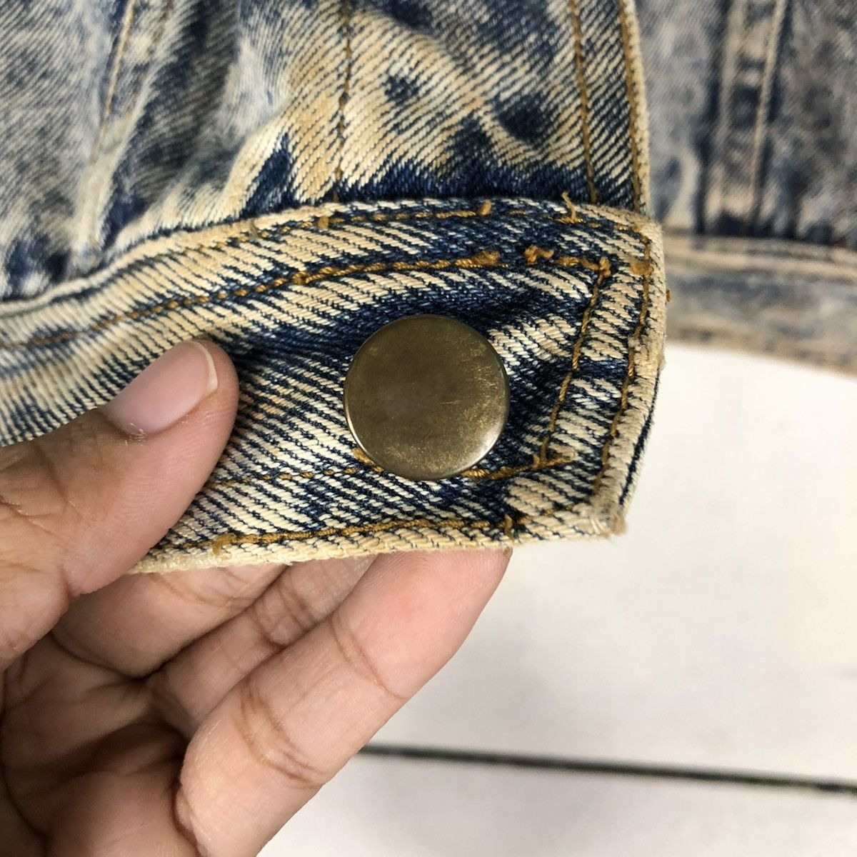 Japanese Brand 🔥CROPPED ACID WASH BIKER JACKET DENIM TEAM LISCH JAPAN Size US M / EU 48-50 / 2 - 19 Thumbnail