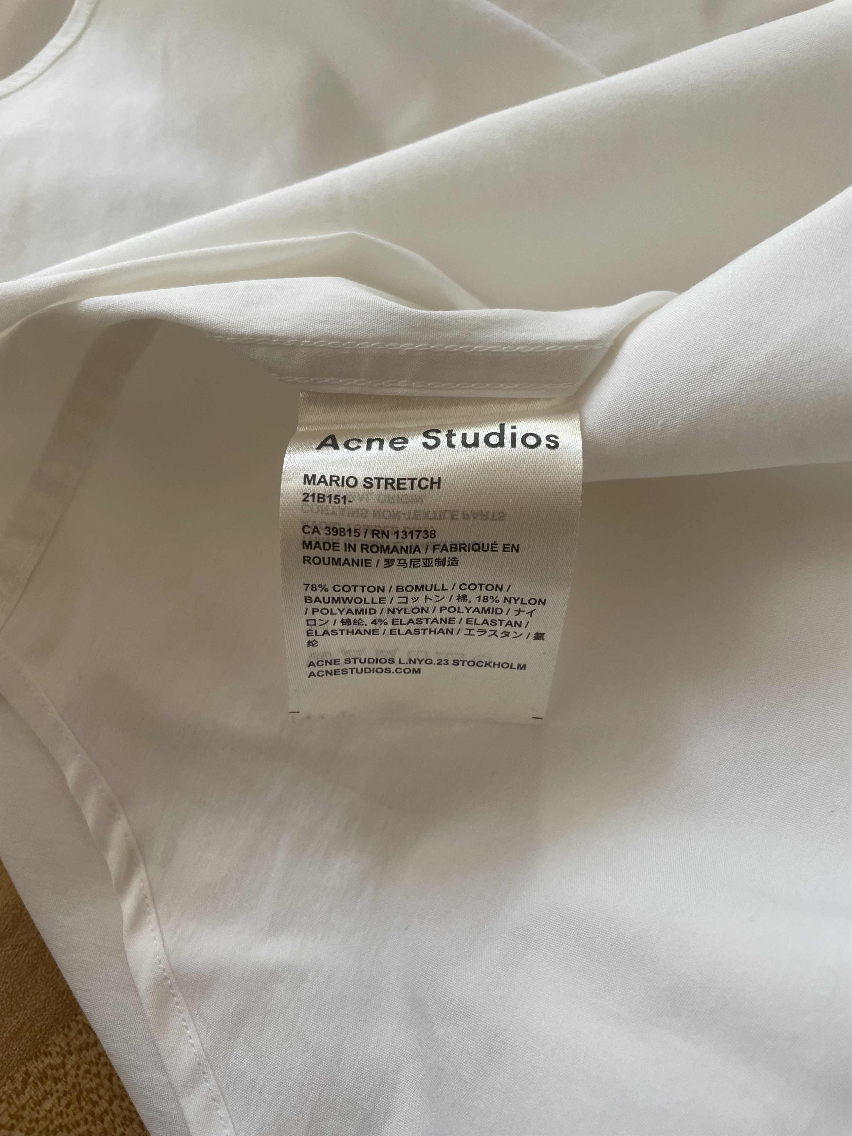 Acne Studios White button up slim fit shirt Size US M / EU 48-50 / 2 - 7 Thumbnail