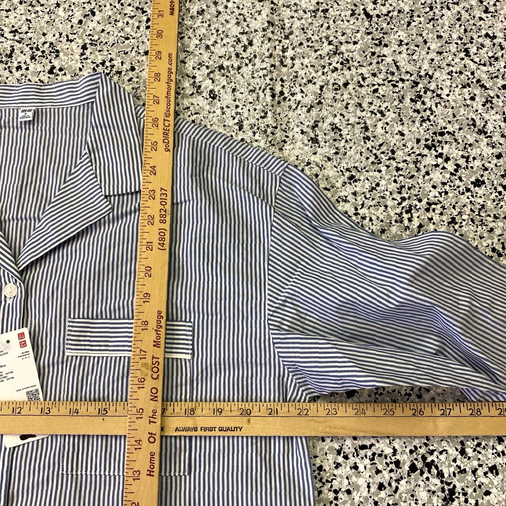 Uniqlo Uniqlo Shirt Womens Medium Light Blue Pinstripe 100% Cotton Long Sleeve NWT Size M / US 6-8 / IT 42-44 - 4 Thumbnail
