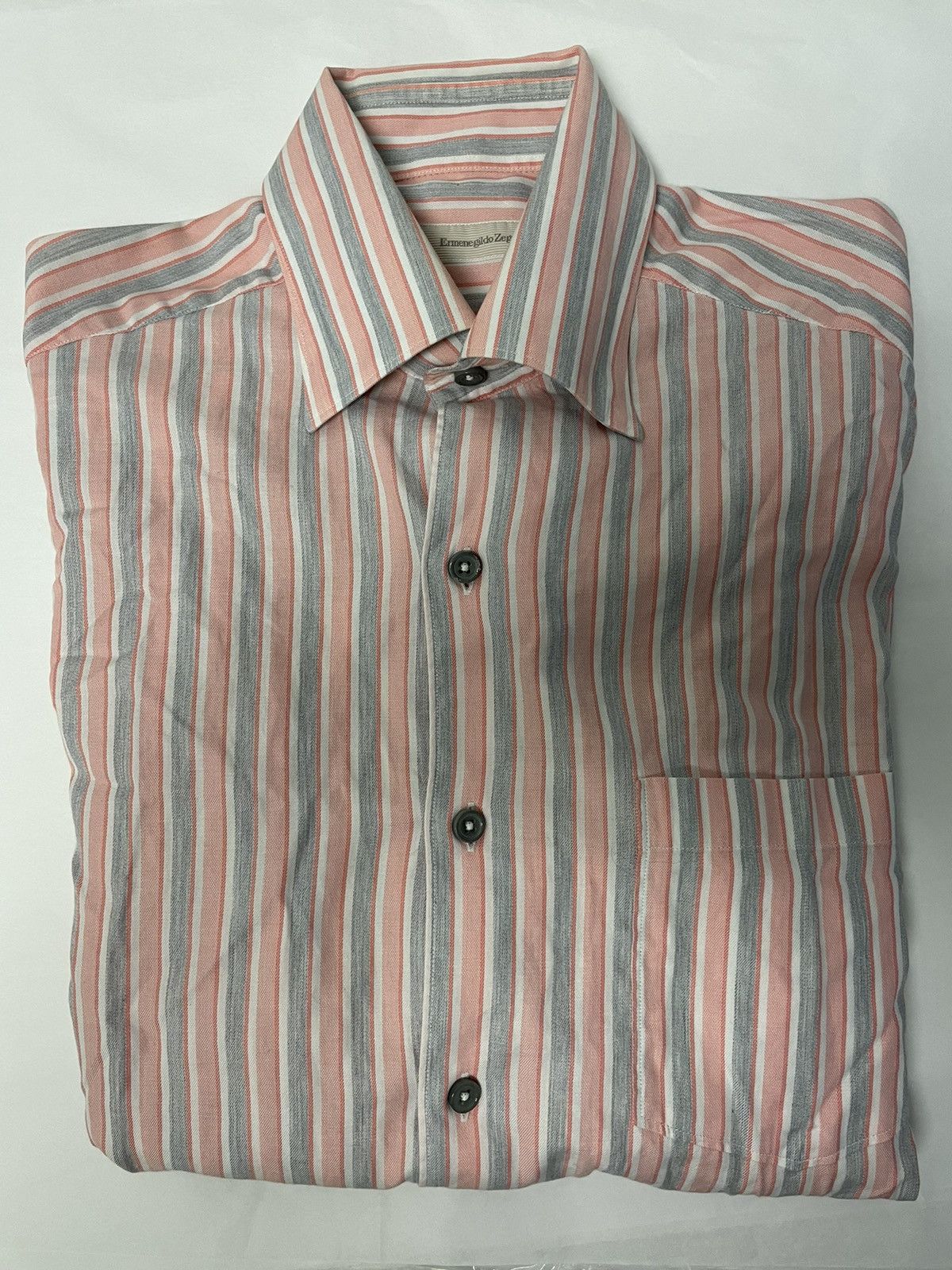 Ermenegildo Zegna × Vintage Vintage Bold Stripe Shirt Size US S / EU 44-46 / 1 - 1 Thumbnail