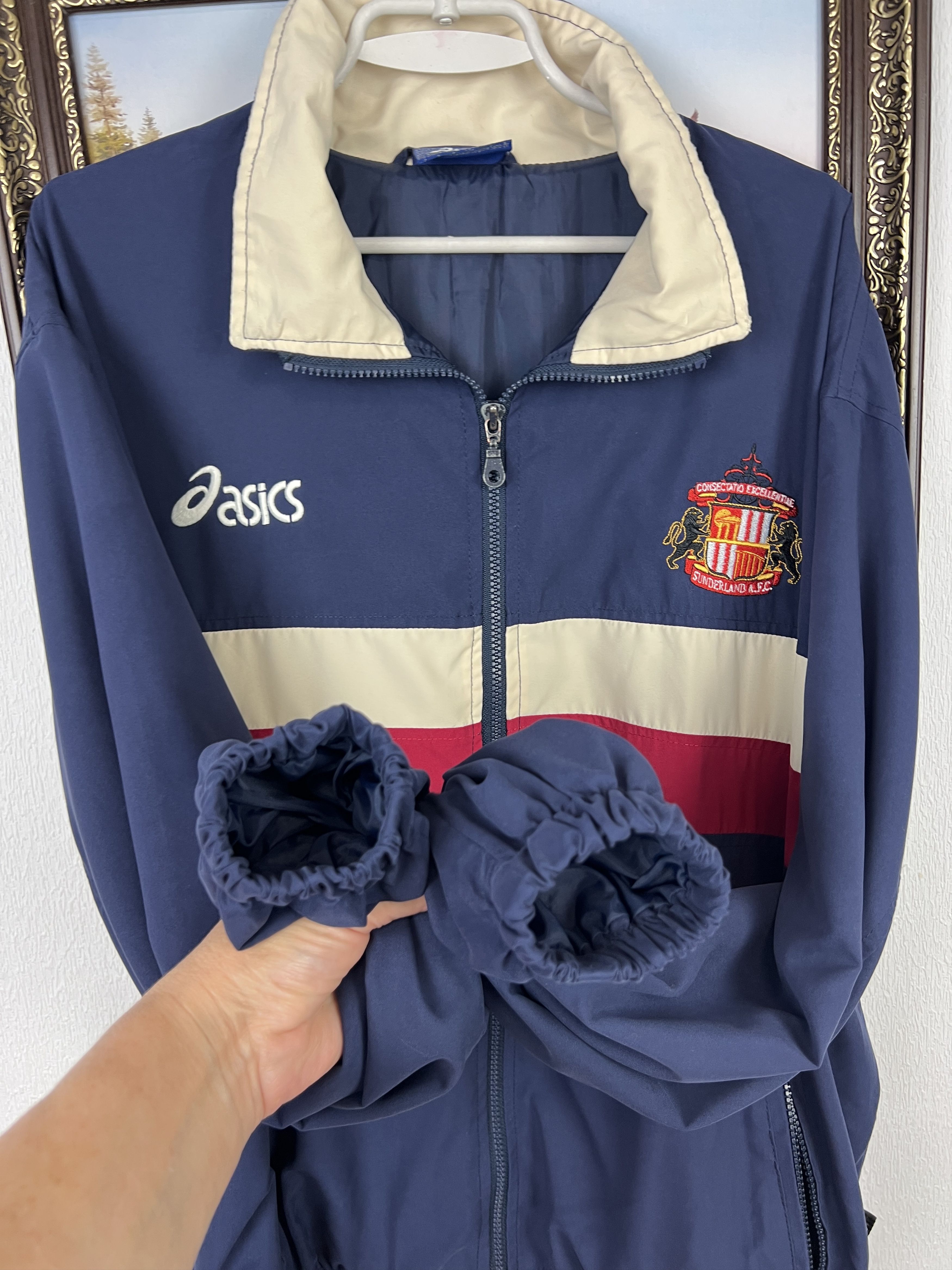 Asics Vintage ASICS Sunderland The Black Cats Football Jacket Size US L / EU 52-54 / 3 - 9 Thumbnail