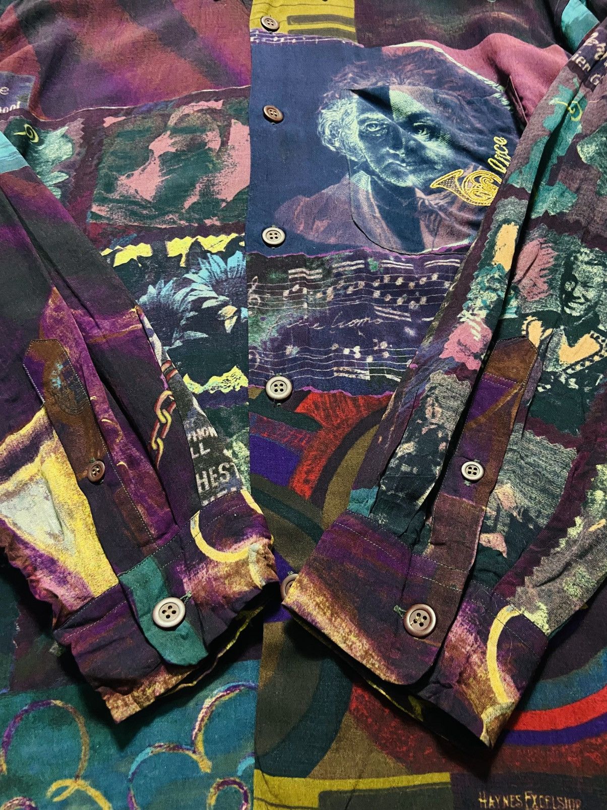 Yoshiyuki Konishi Vintage Yoshiyuki Konishi FICCE Silk Shirt - Jazz Print Size US L / EU 52-54 / 3 - 9 Thumbnail