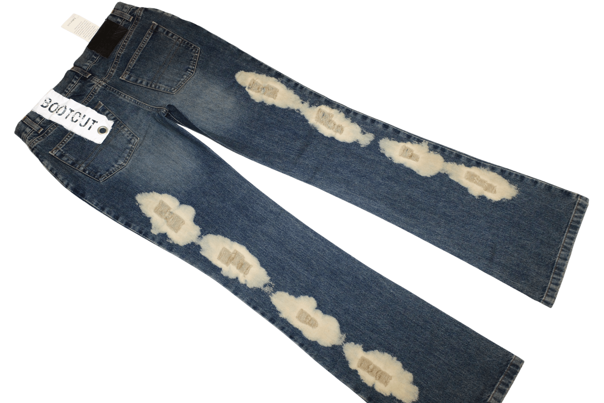 John Richmond Richmond Denim Bootcut Distressed Stonewashed Blue Jeans Size US 30 / EU 46 - 8 Thumbnail