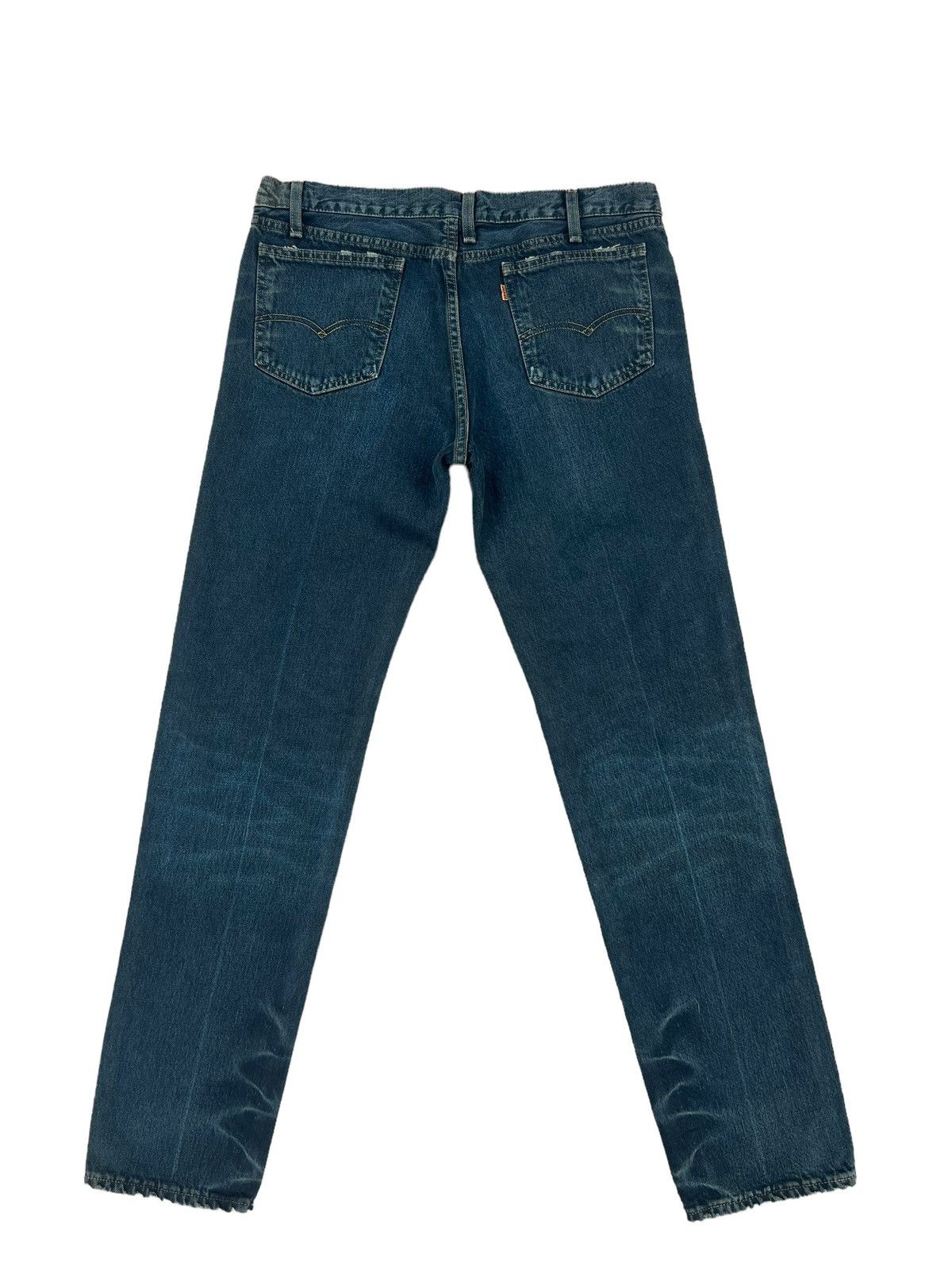 Levi's Vintage Clothing VTG 00s Levi’s 606 Big E Orange Tab Waxed Denim Slim Jeans Size US 33 - 2 Thumbnail