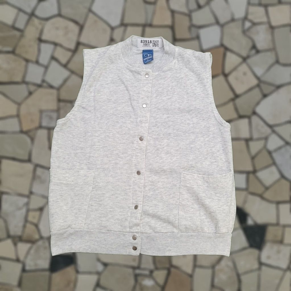 Ocean Pacific VINTAGE Ocean Pacific Snap Vest Women M/L 19x22 Gray USA Shirt Size L / US 10 / IT 46 - 1 Thumbnail