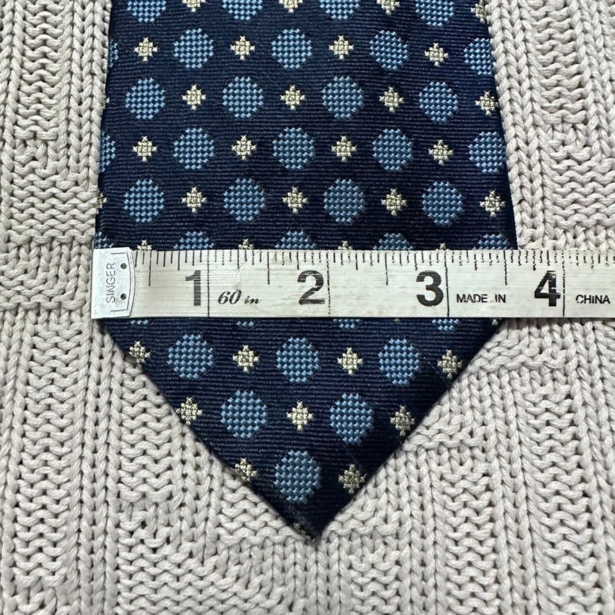 Sulka Sulka blue geometric print French silk tie Size ONE SIZE - 5 Thumbnail