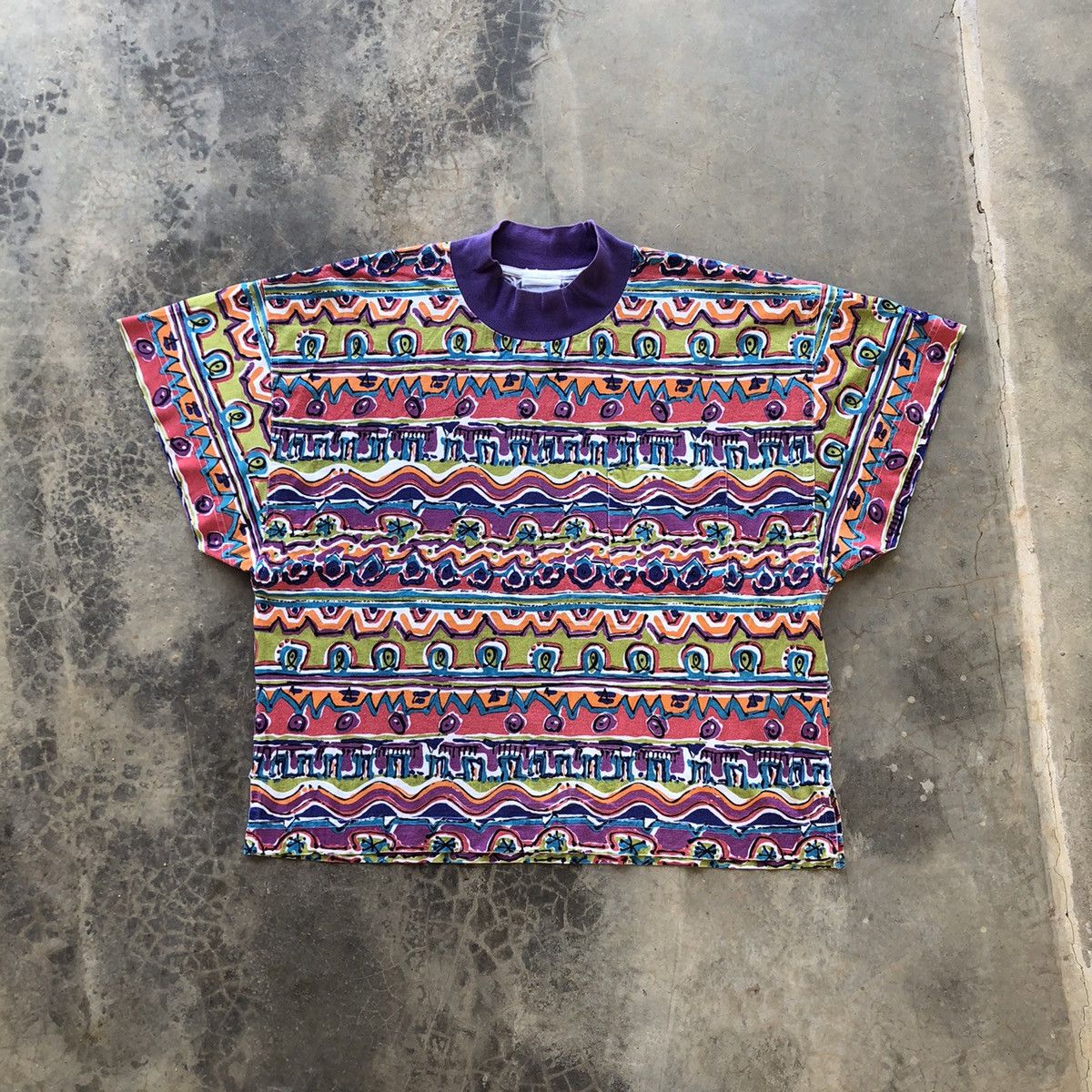 image of Nike Tribal Funky Multicolor Stripe Crop Shirt, Women's