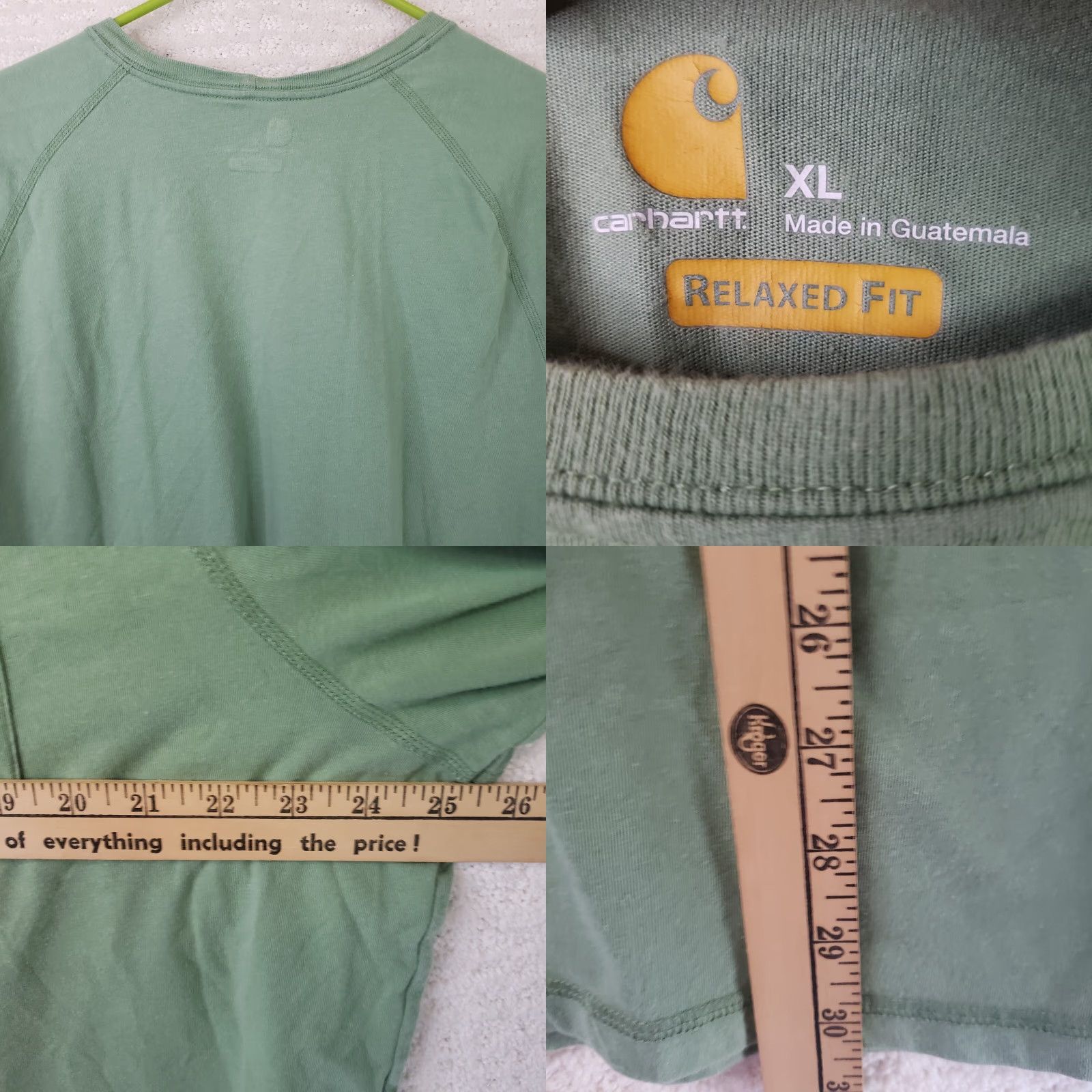 Carhartt Carhartt Force Mens XL Tee Shirt Pocket Crew Neck Short Sleeve Green Size US XL / EU 56 / 4 - 8 Thumbnail