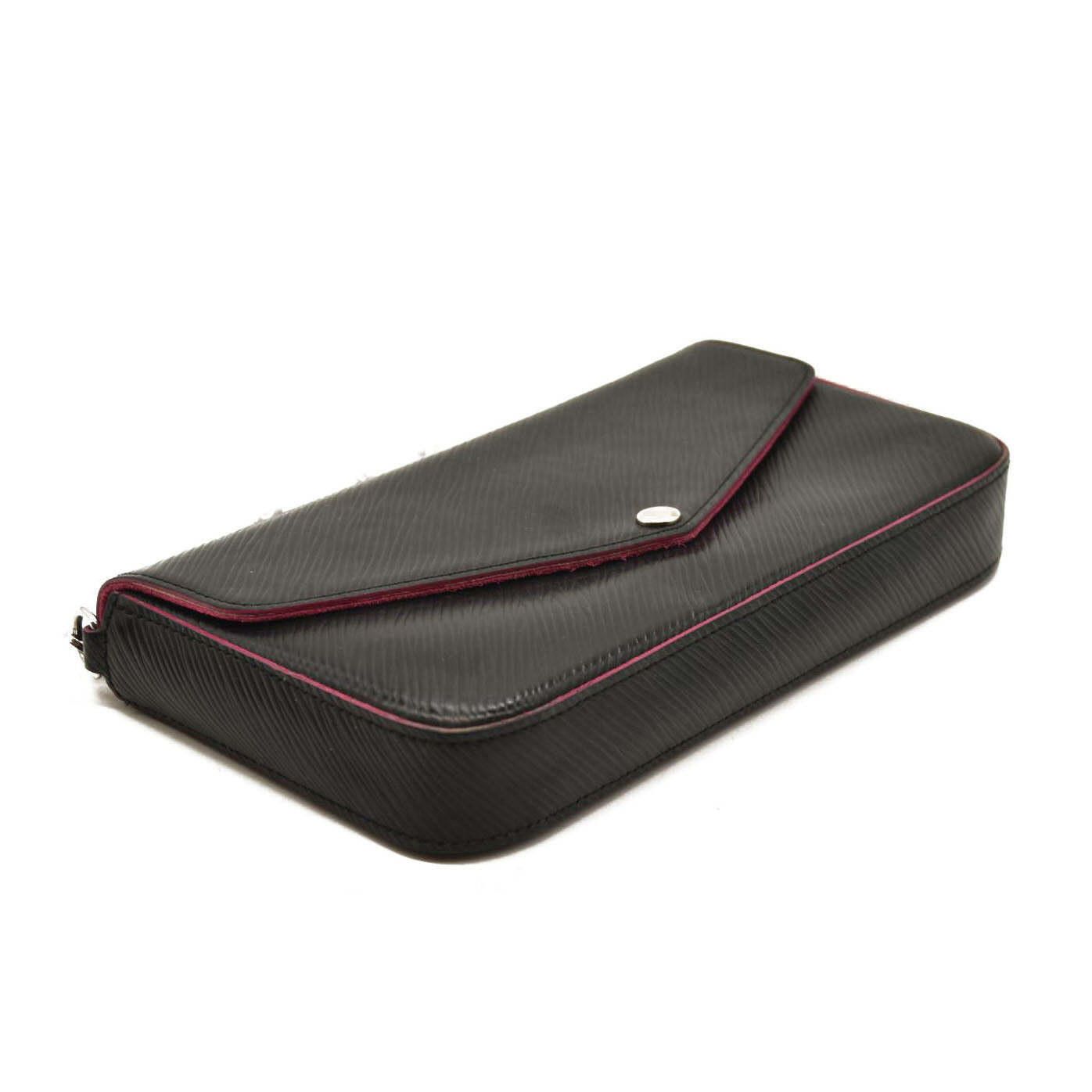 Louis Vuitton Louis Vuitton Epi Pochette Felicie Black Hot Pink Size ONE SIZE - 4 Thumbnail