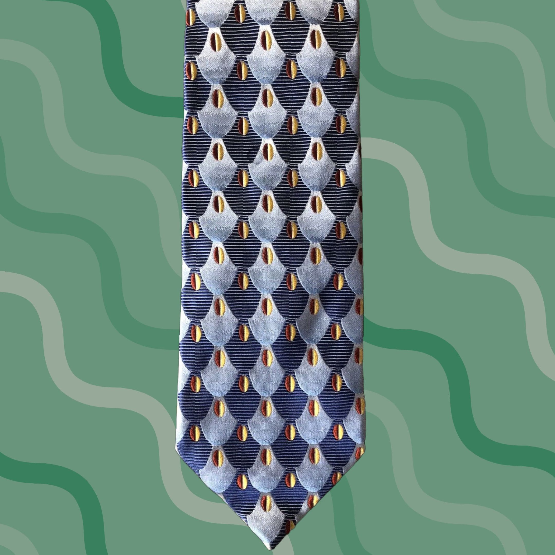 Jos. A. Bank VINTAGE Jos A Bank Signature Collection Tie One Size Mens 59in 4in Silk Italy Blue Abstract Designer Mens Size ONE SIZE - 1 Thumbnail