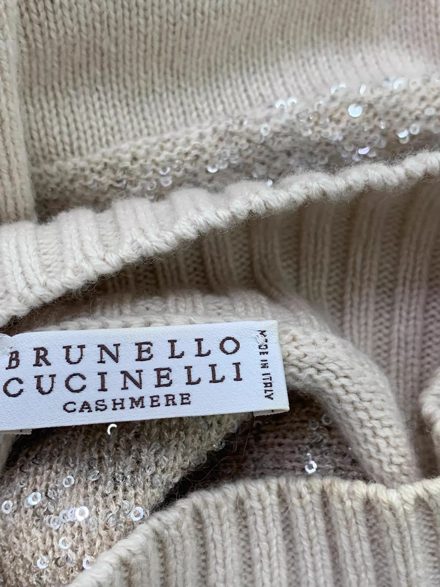 Brunello Cucinelli BC Sequin-Striped Collar Cashmere Wool Sweater S New Size S / US 4 / IT 40 - 4 Thumbnail