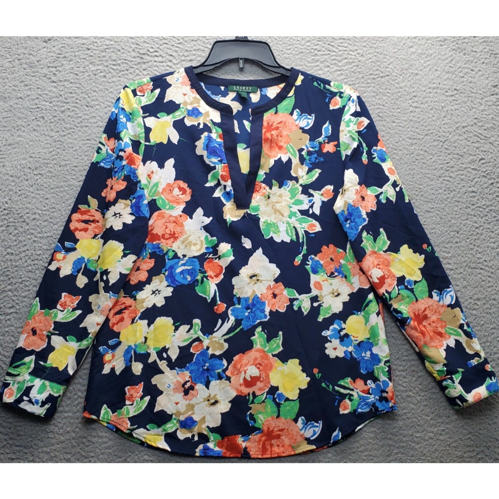 Ralph Lauren Lauren Ralph Lauren Blouse Womens L Floral Long Sleeve V-Neck Pullover Top Multicolor Shirt Environmental Size L / US 10 / IT 46 - 2 Thumbnail