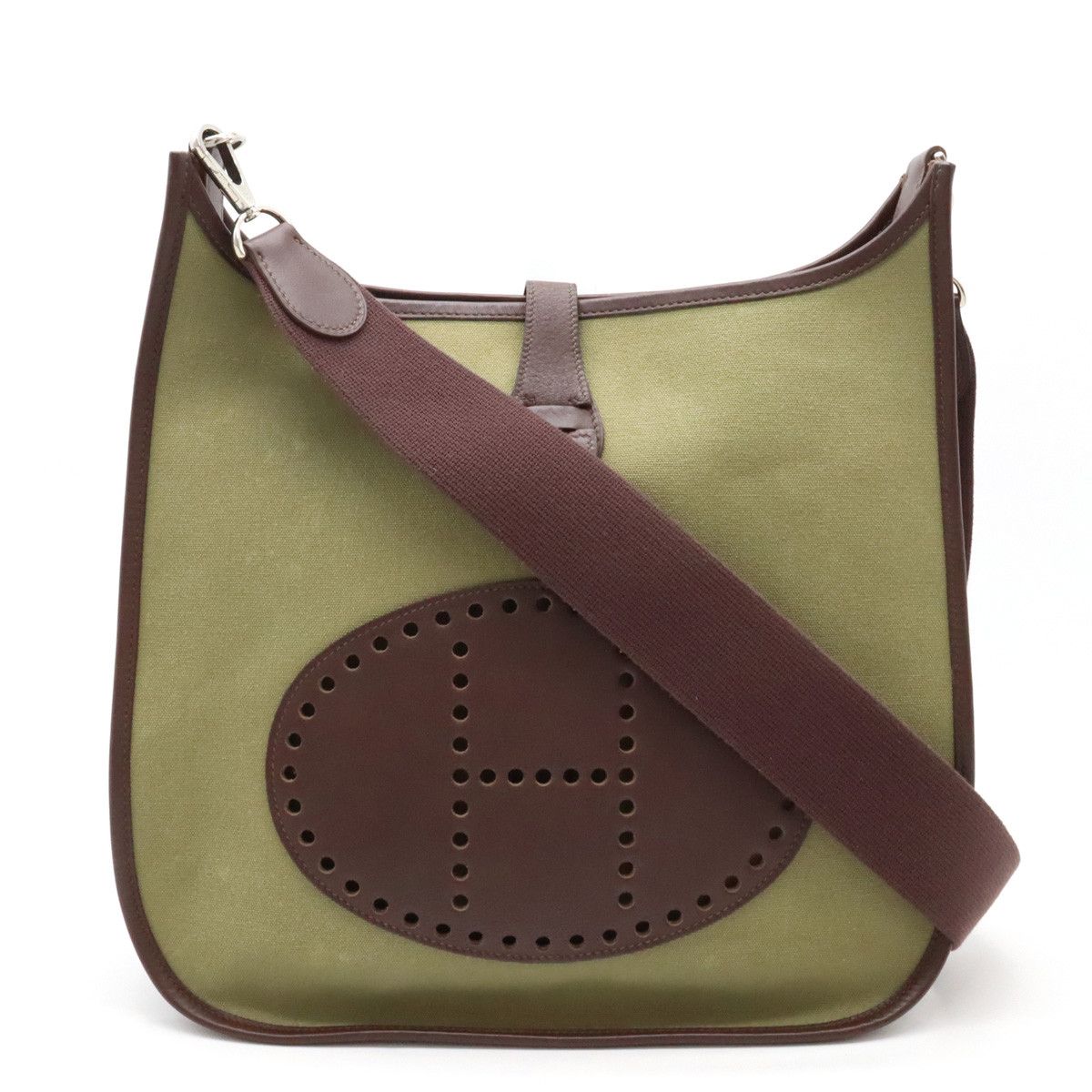 Hermes Hermes Evelyne I GM Canvas/Leather Shoulder Bag Canvas Crossbody Bag in Very Good Condition