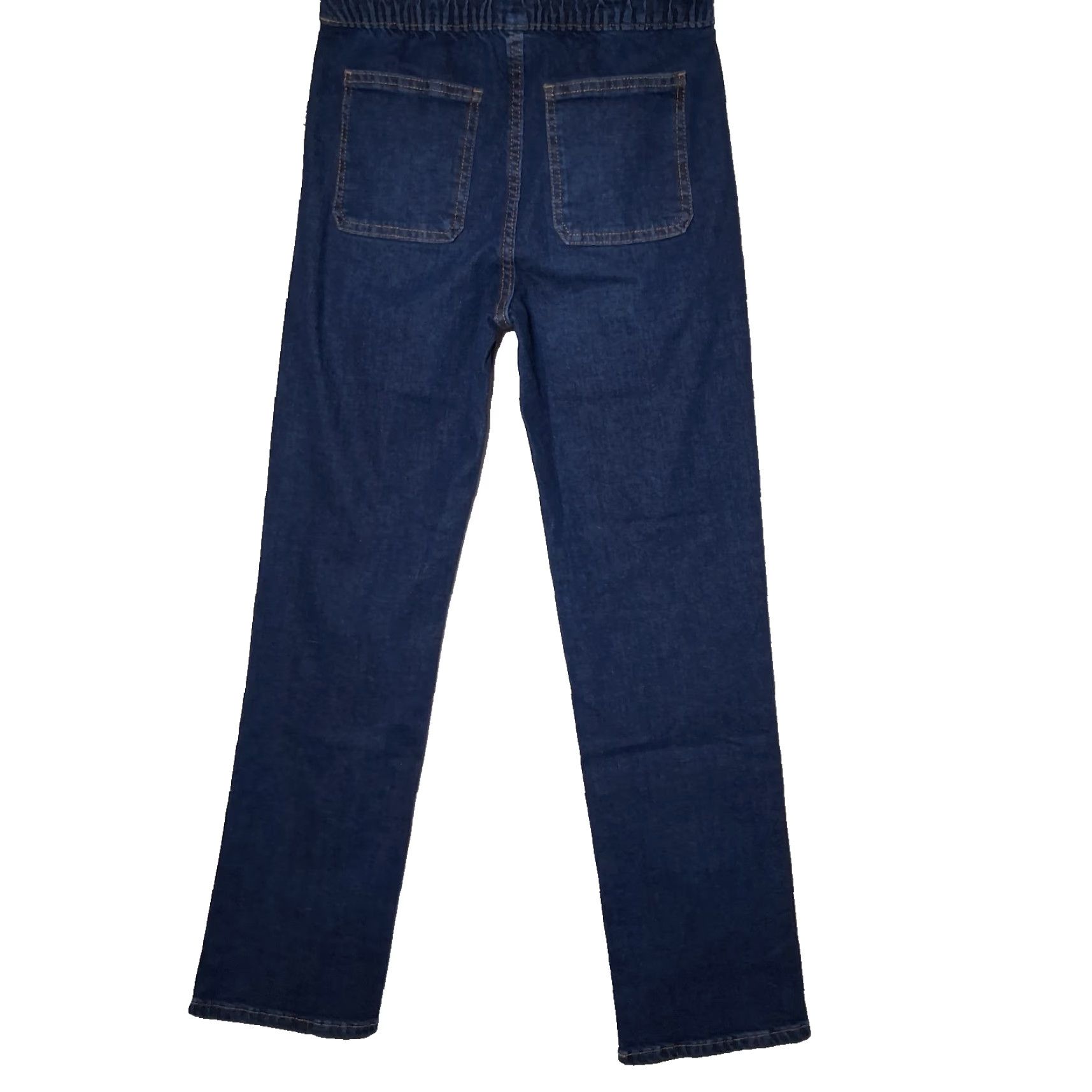 Old Navy Old Navy Jeans Women Large Pull On Straight Dark Wash Blue Denim Elastic NEW Size 36" / US 14 / IT 50 - 2 Thumbnail