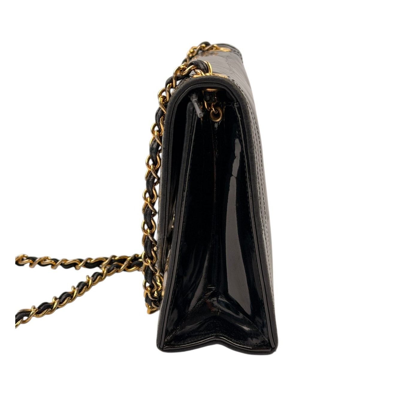 Chanel Chanel Vintage CC Black Patent Envelope Flap Bag Size ONE SIZE - 5 Thumbnail