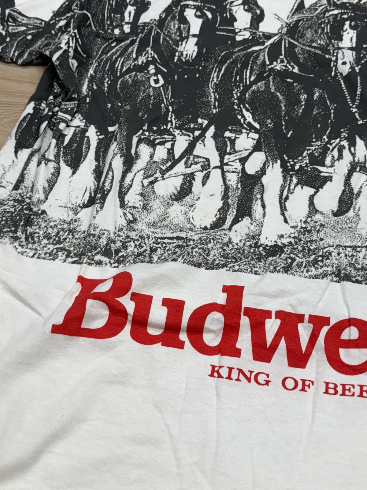 Vintage Vintage AOP Budweiser Horses Beer Tee Size US XL / EU 56 / 4 - 4 Thumbnail