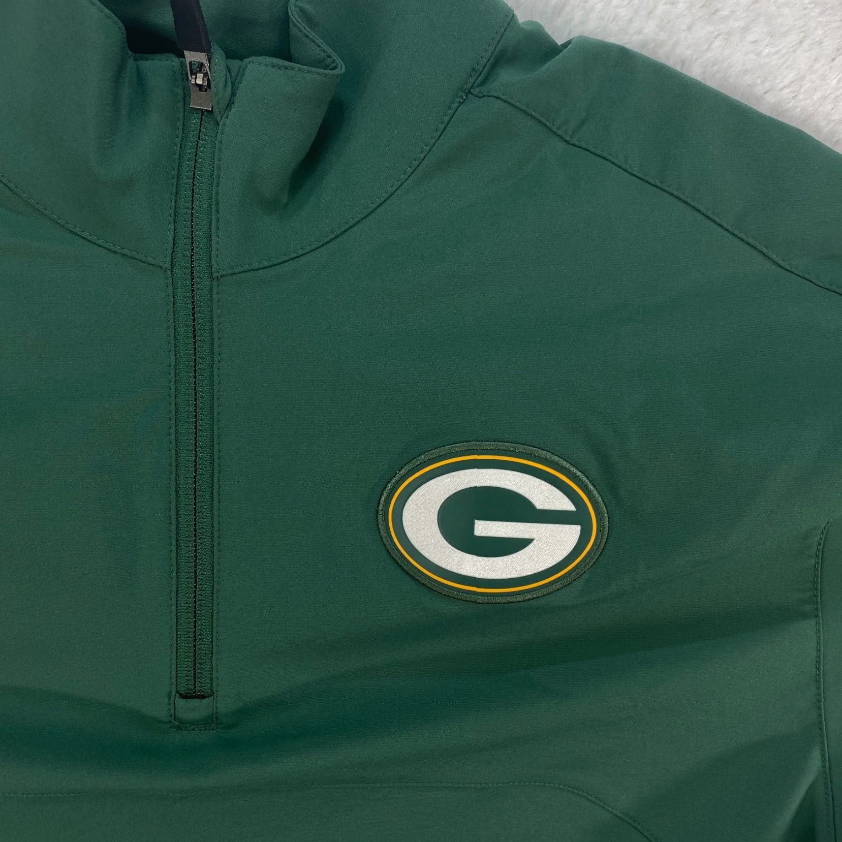 Nike Nike Dri-Fit On Field Apparel Packers Windbreaker Short Sleeve Small Green Size US 29 - 4 Thumbnail