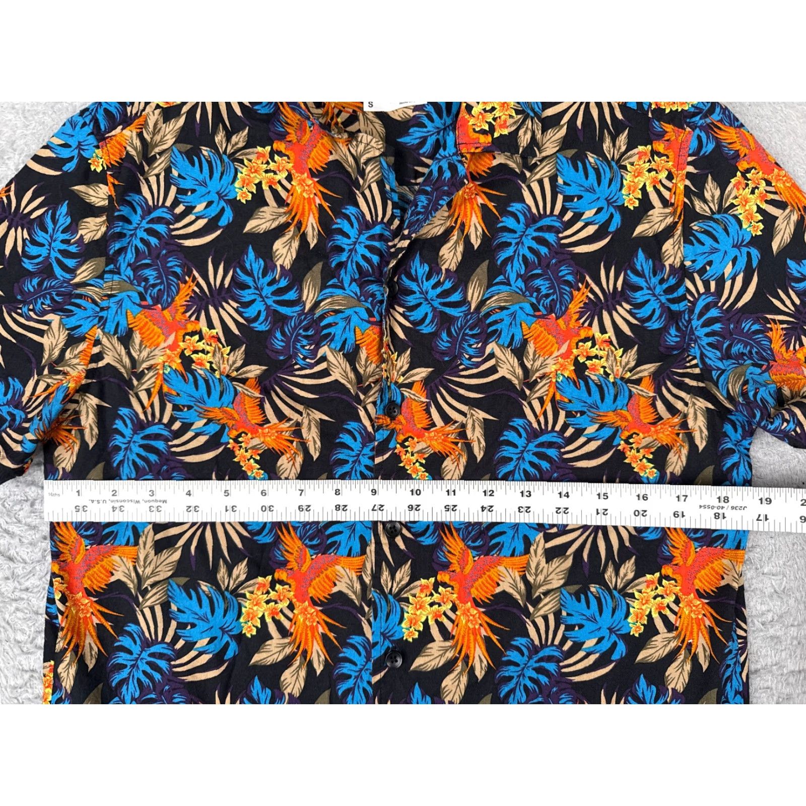 Vintage Original Use Shirt Men Small Black Blue Parrot Floral Hawaiian Cotton Button Up Size US S / EU 44-46 / 1 - 7 Thumbnail