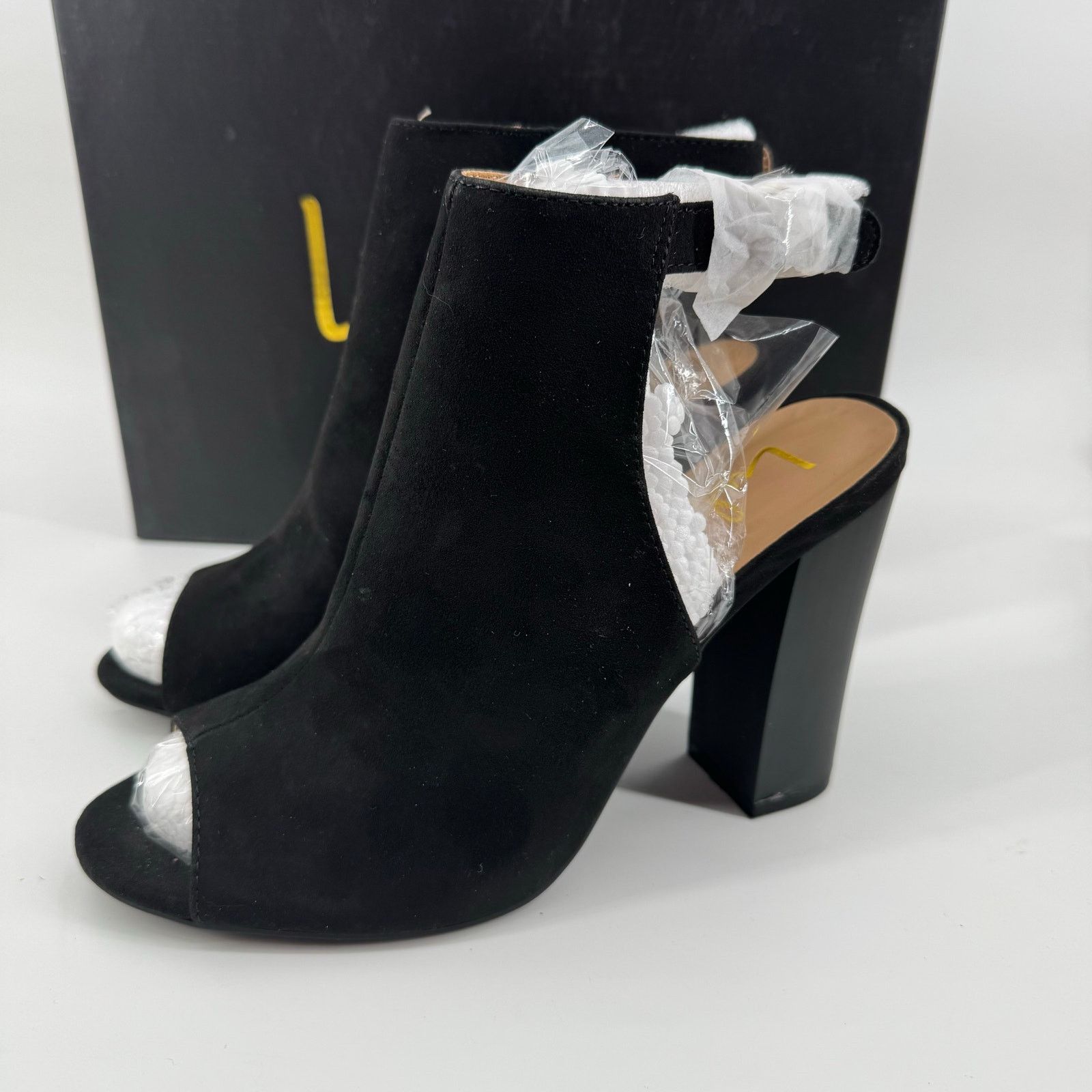 Lulus Lulus Budding Romance Black Peep Toe Slingback Heels 8.5 Size US 8.5 / IT 38.5 - 4 Thumbnail