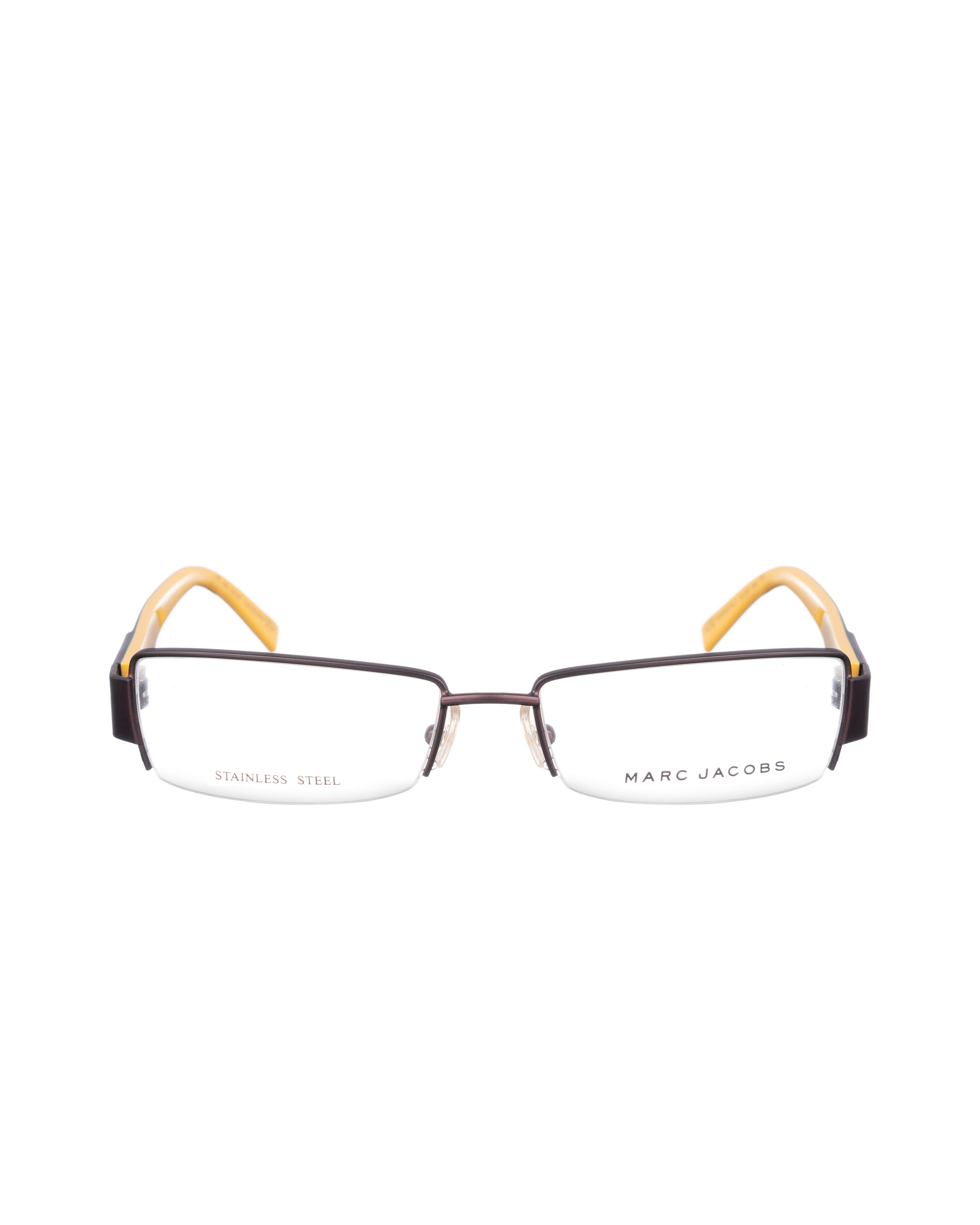 Marc Jacobs Marc Jacobs 00s Half Rim Yellow and Brown Glasses Size ONE SIZE - 2 Thumbnail