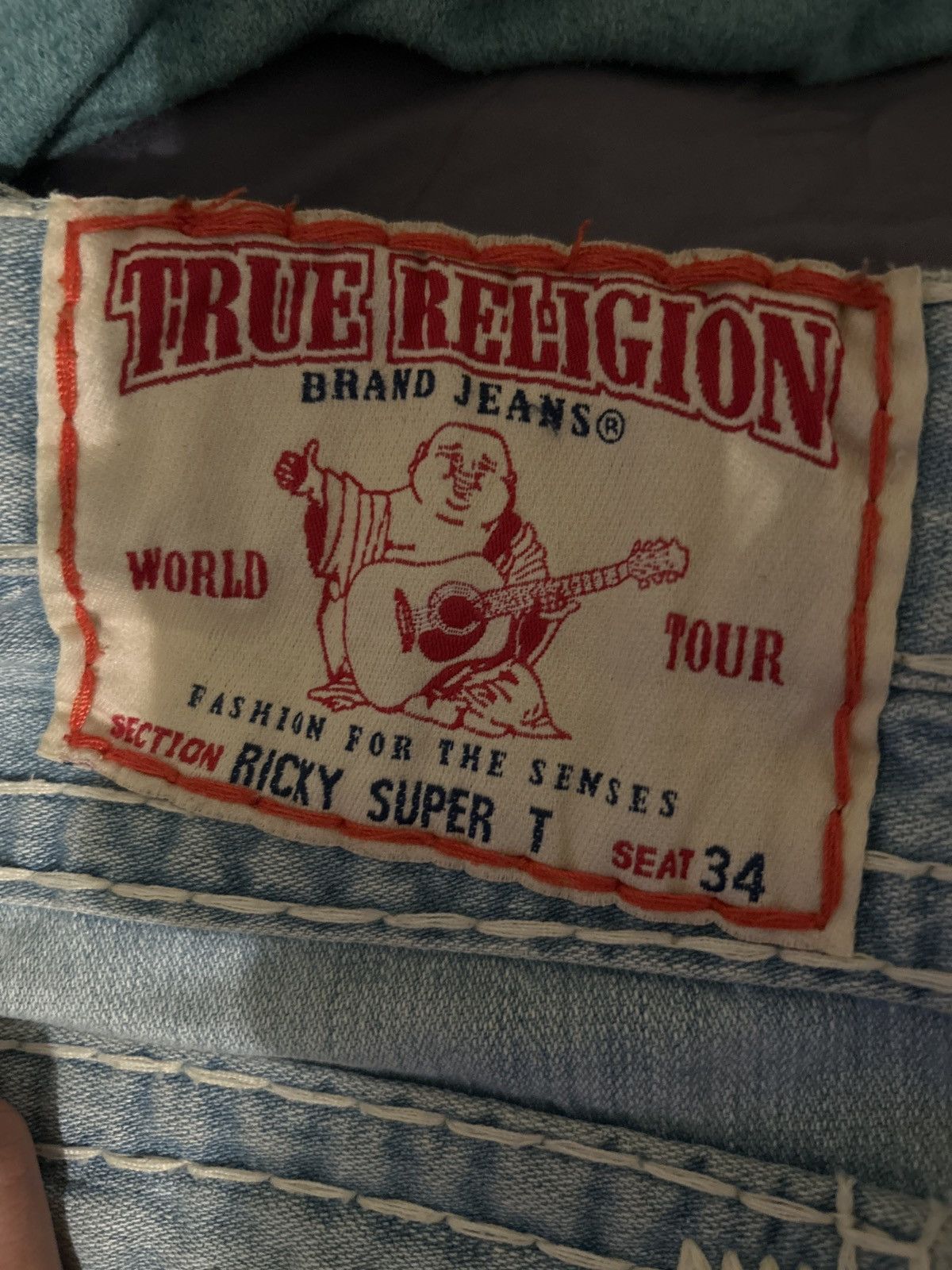 True Religion Truey Ricky Super T USA Made Natural Bleach Wash NBTZ Size US 32 / EU 48 - 4 Thumbnail